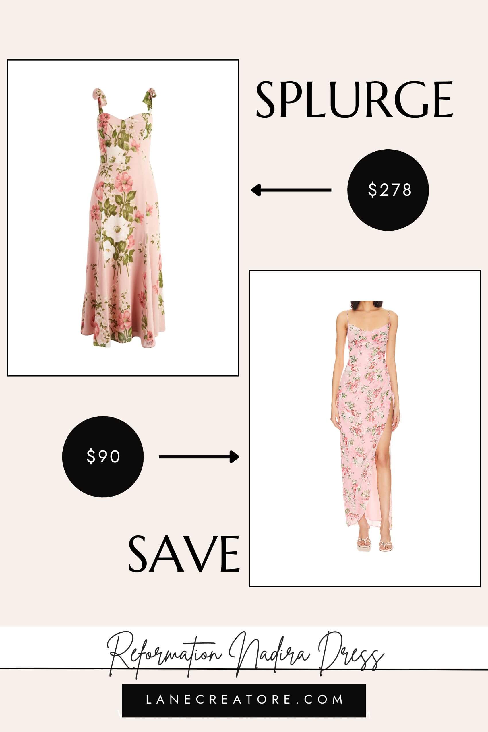 reformation nadira rose dress dupe