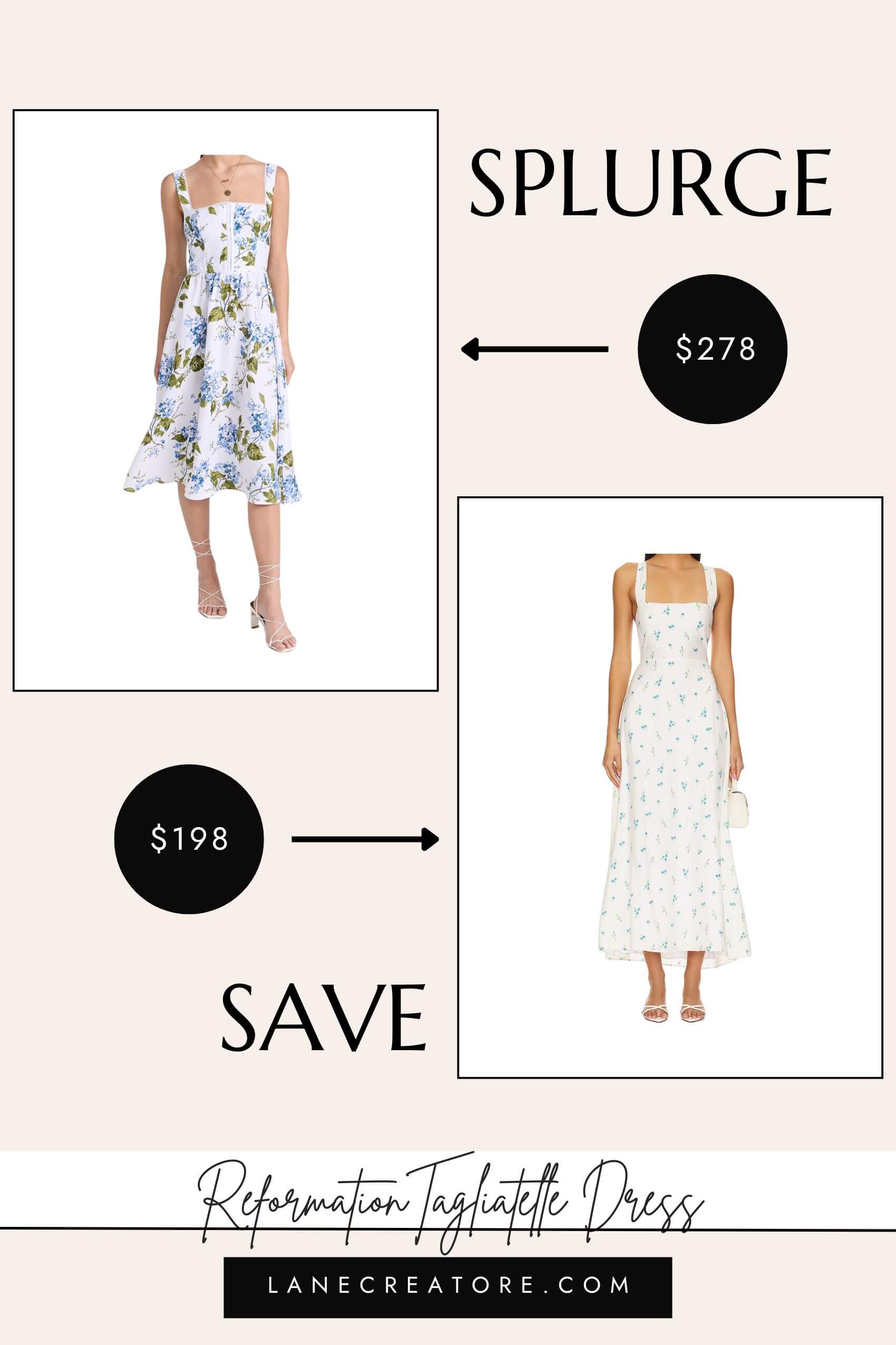 reformation tagliatelle dress dupe