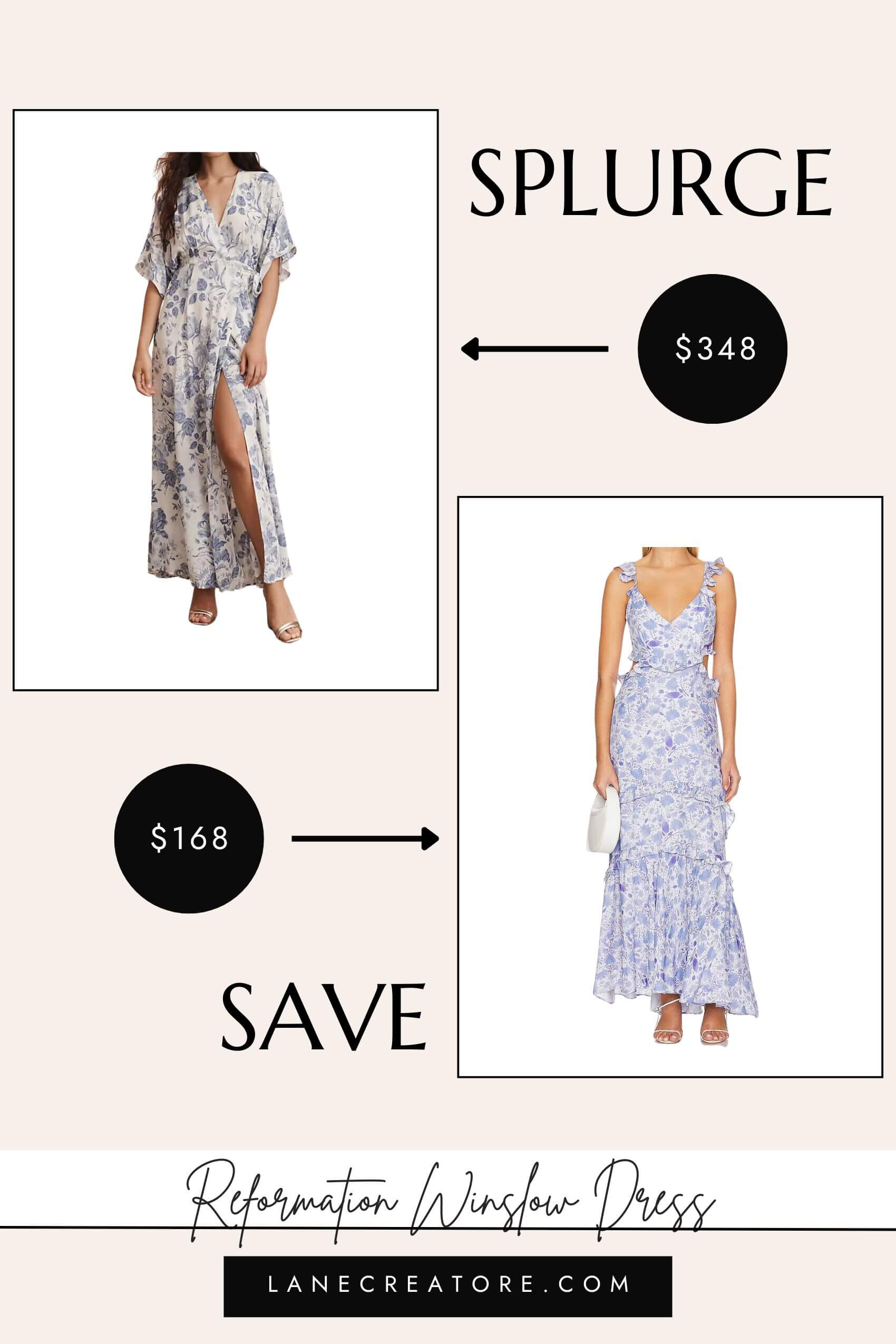 reformation winslow dress dupe