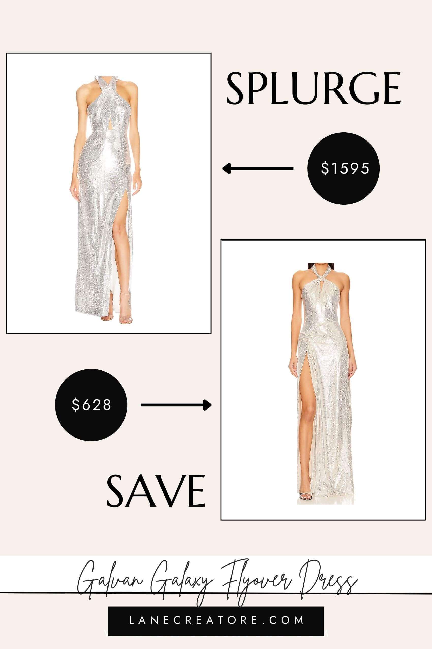 galvan silver dress dupe
