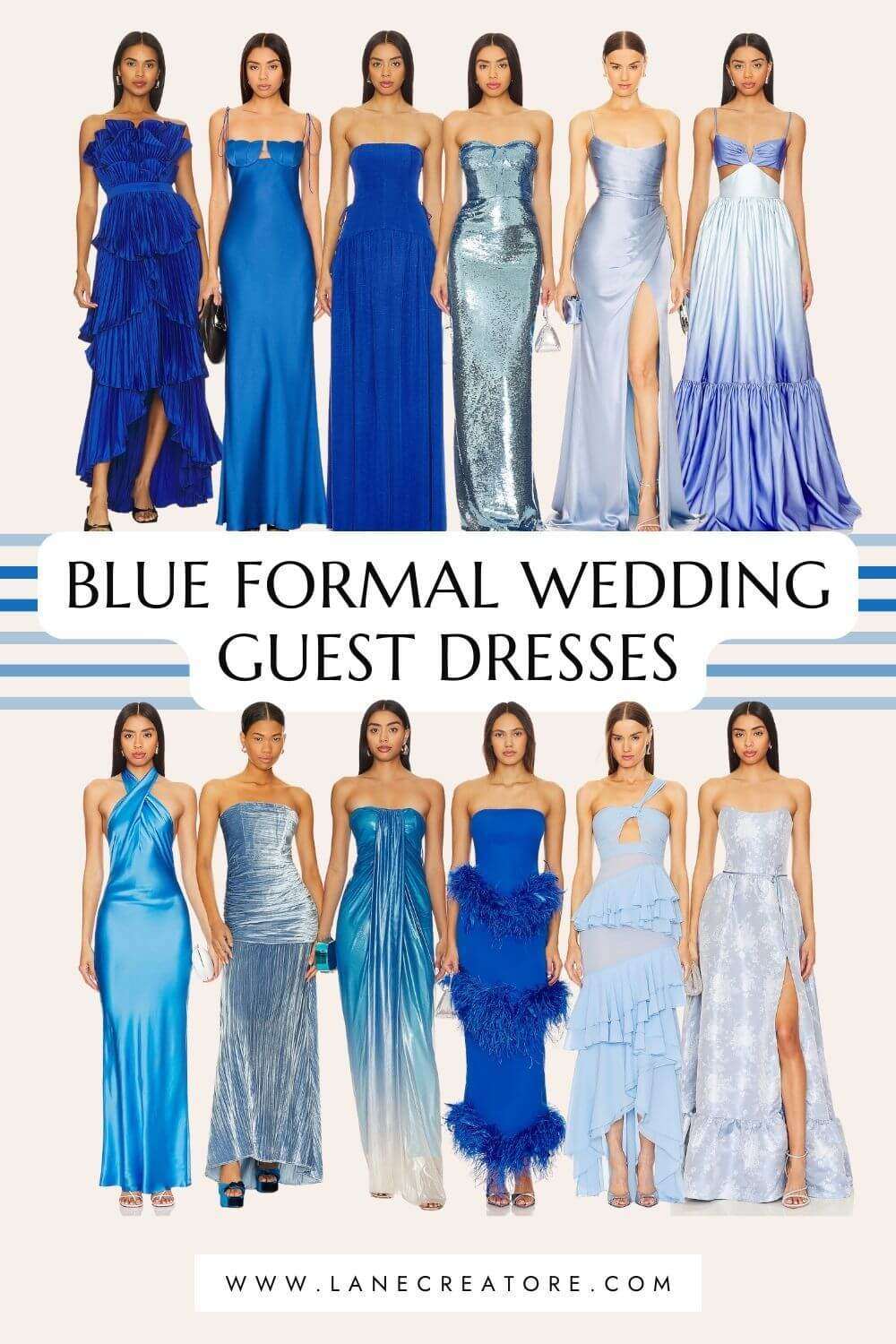 blue formal wedding guest dresses