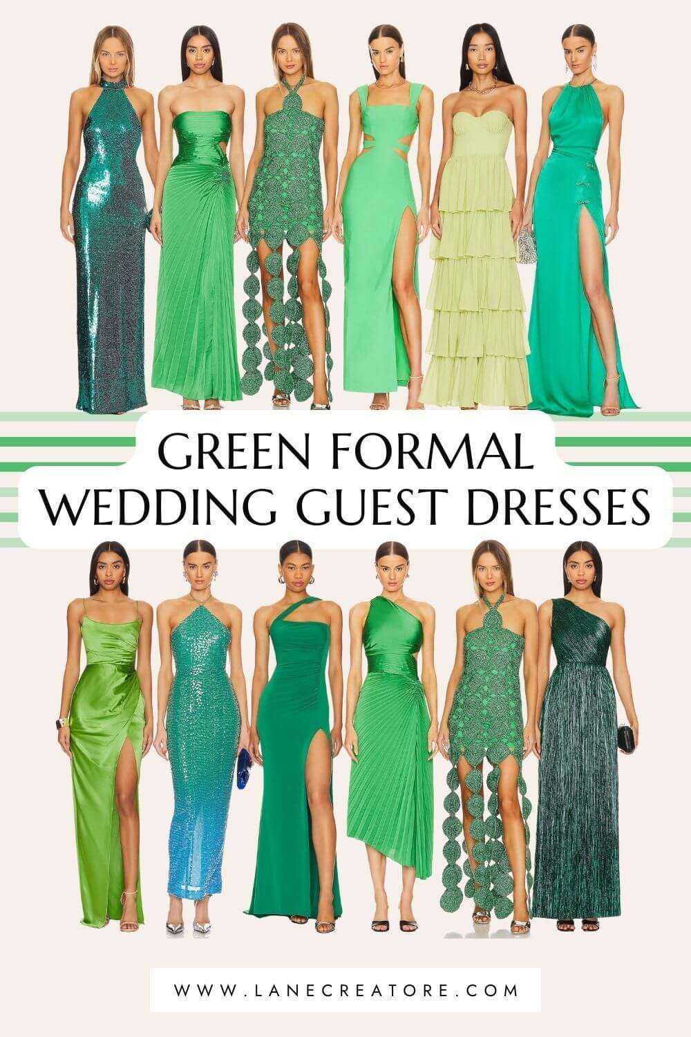green formal wedding guest dresses