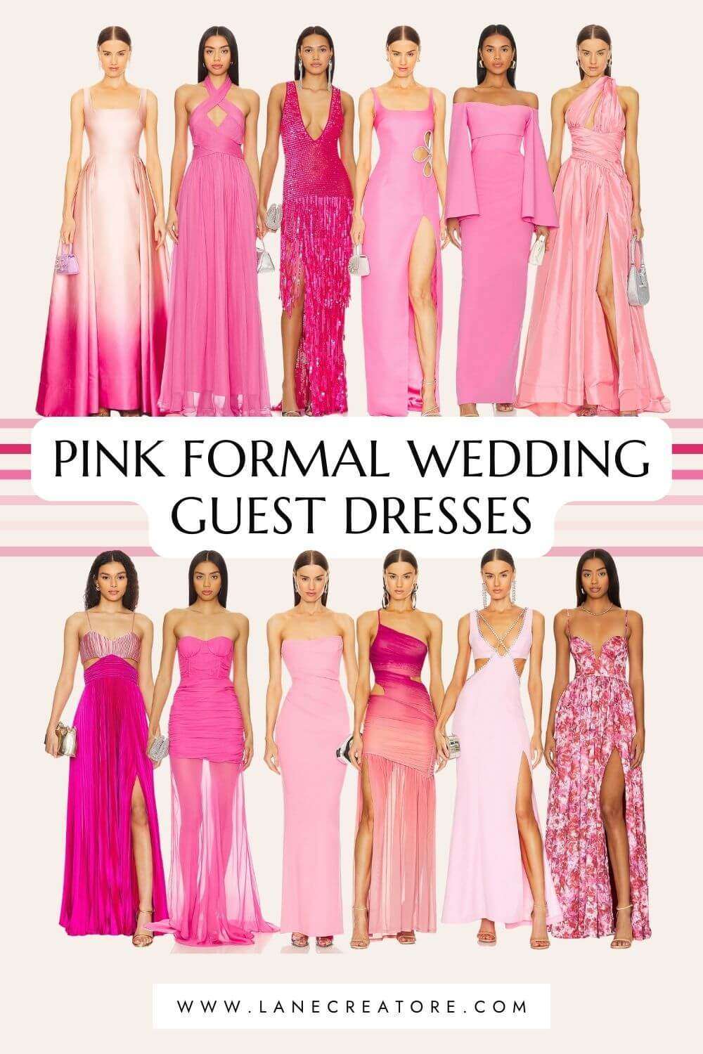pink formal wedding guest dresses