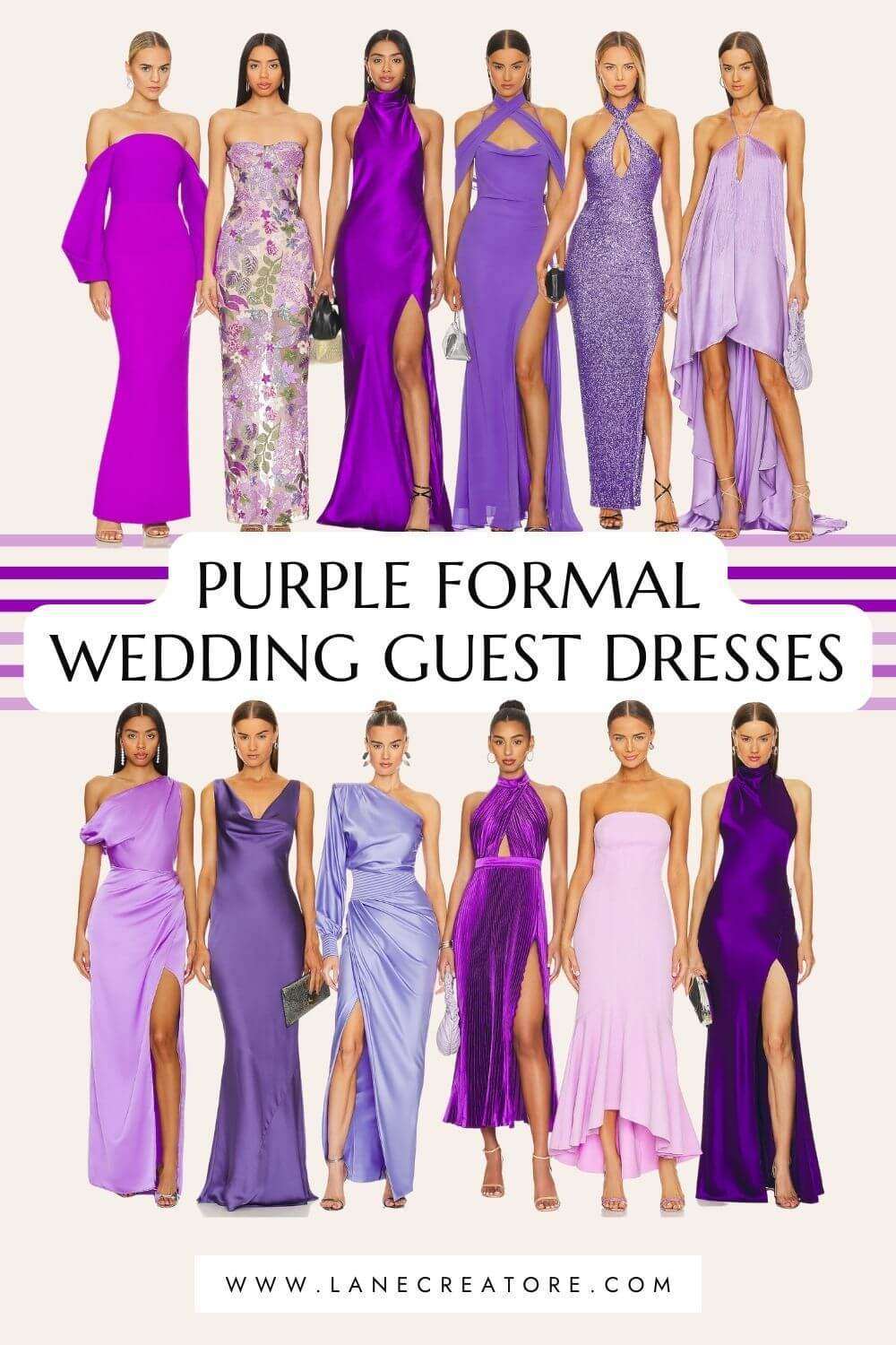 purple formal wedding guest dresses