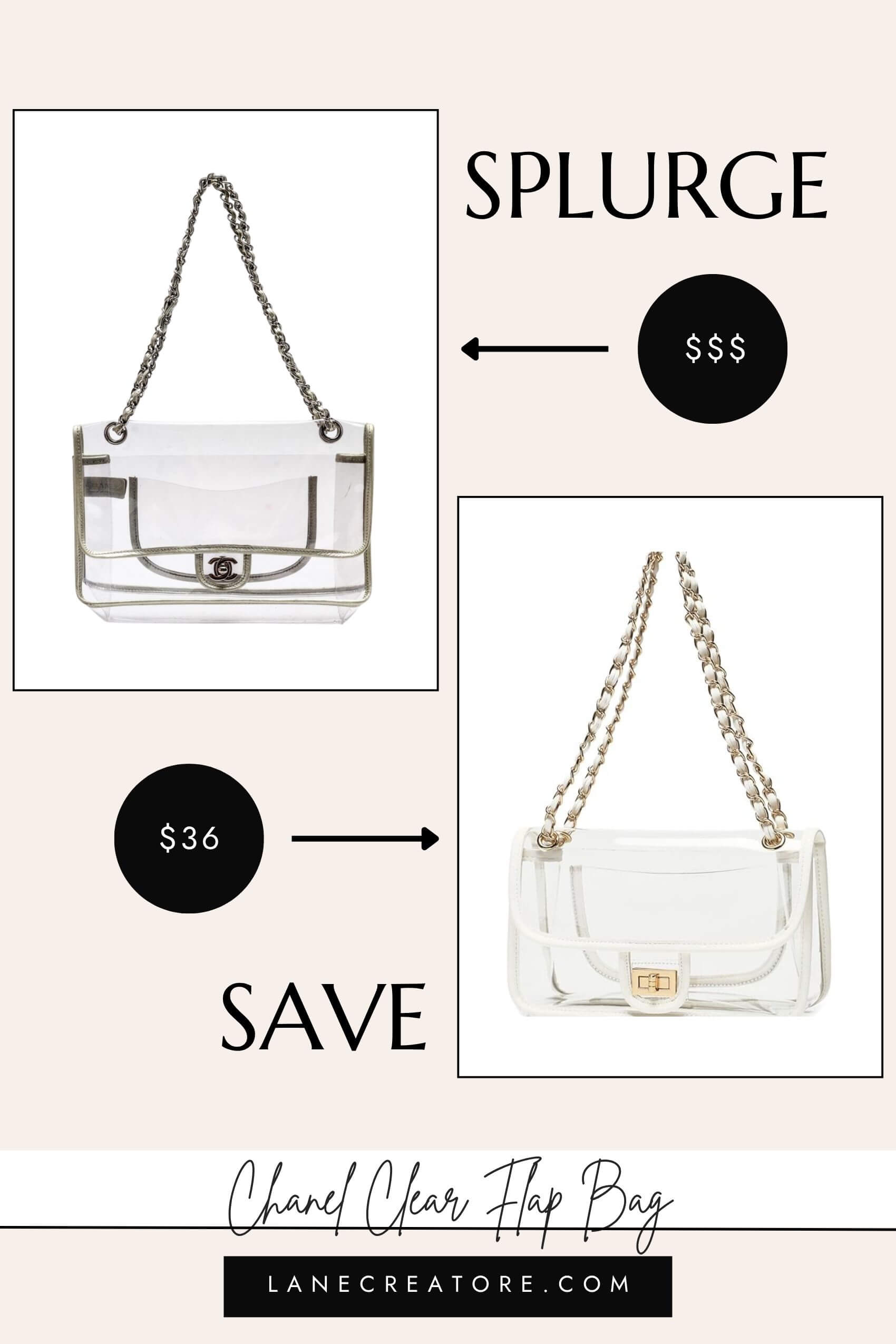chanel clear flap bag dupe