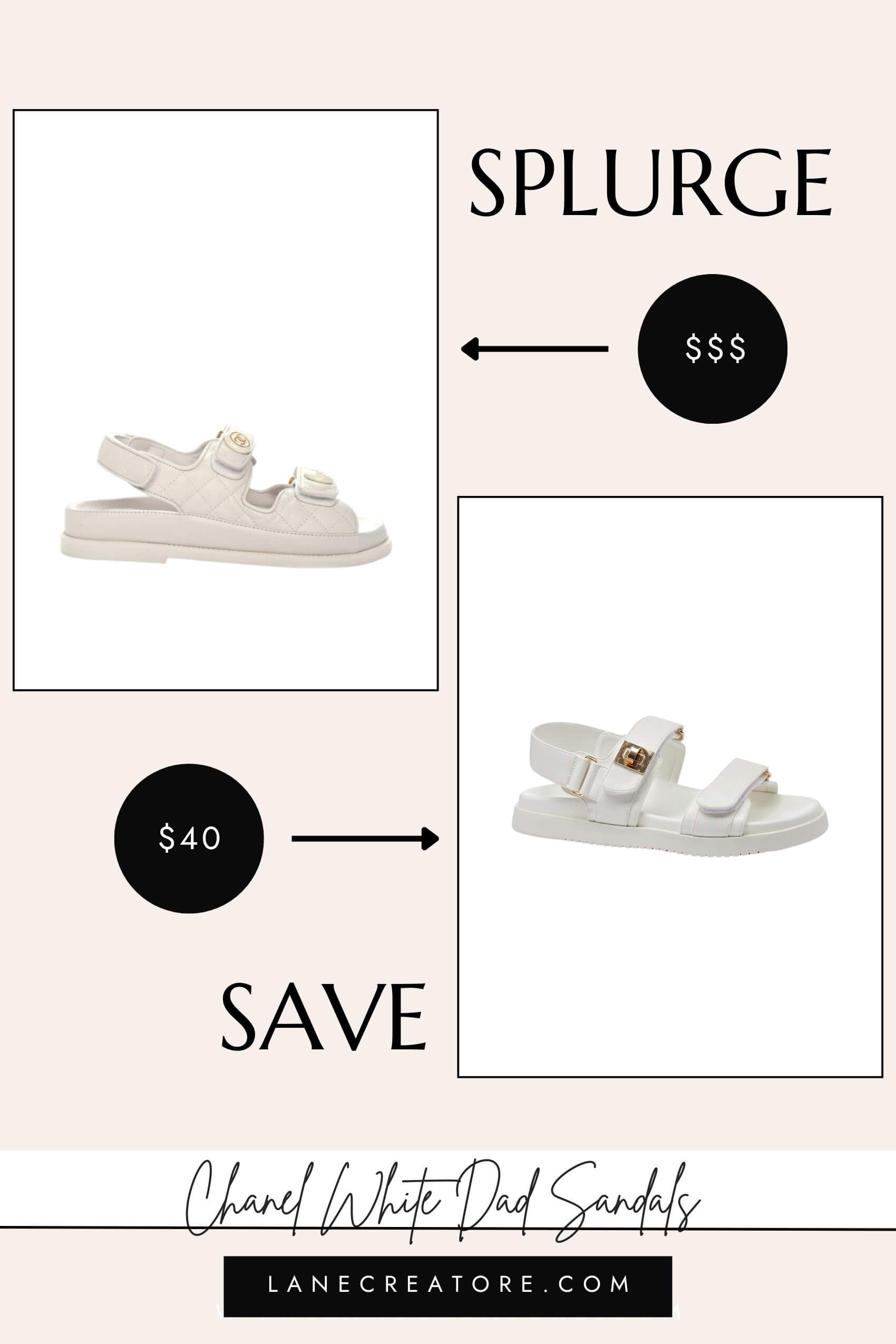 chanel dad sandals white dupe