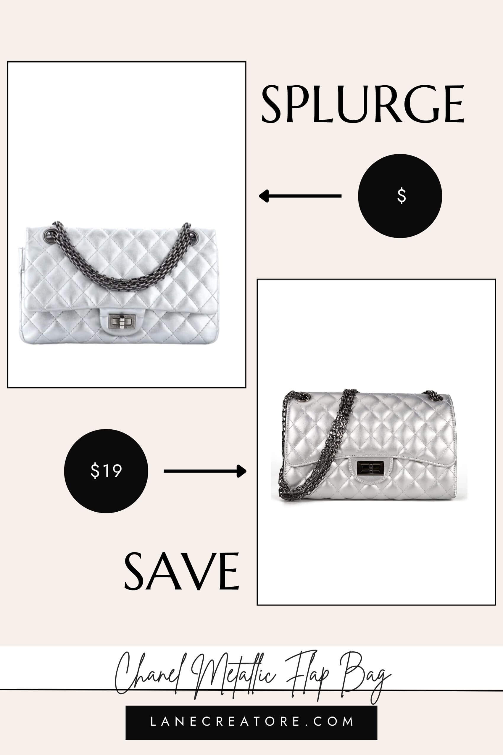 chanel metallic flap bag dupe