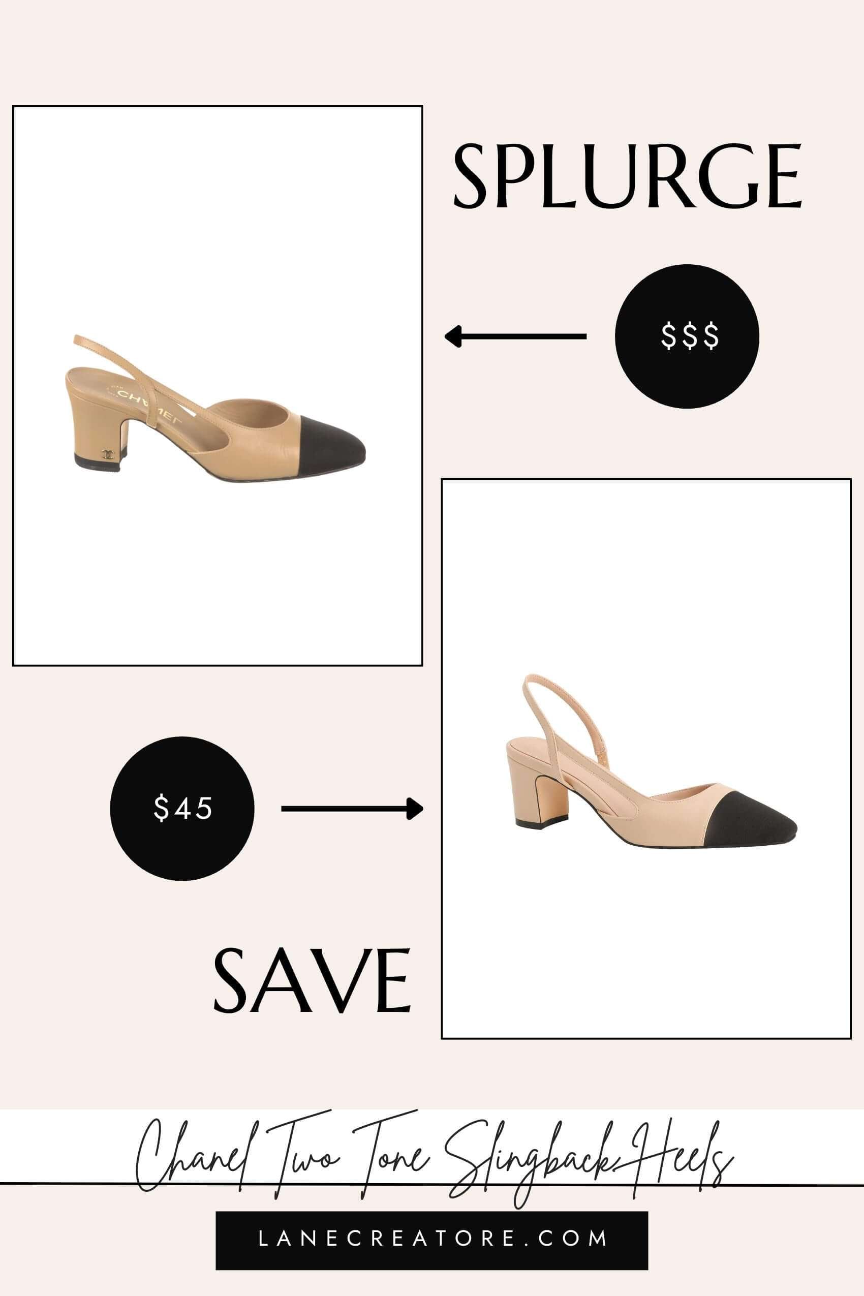 chanel two tone slingback dupe