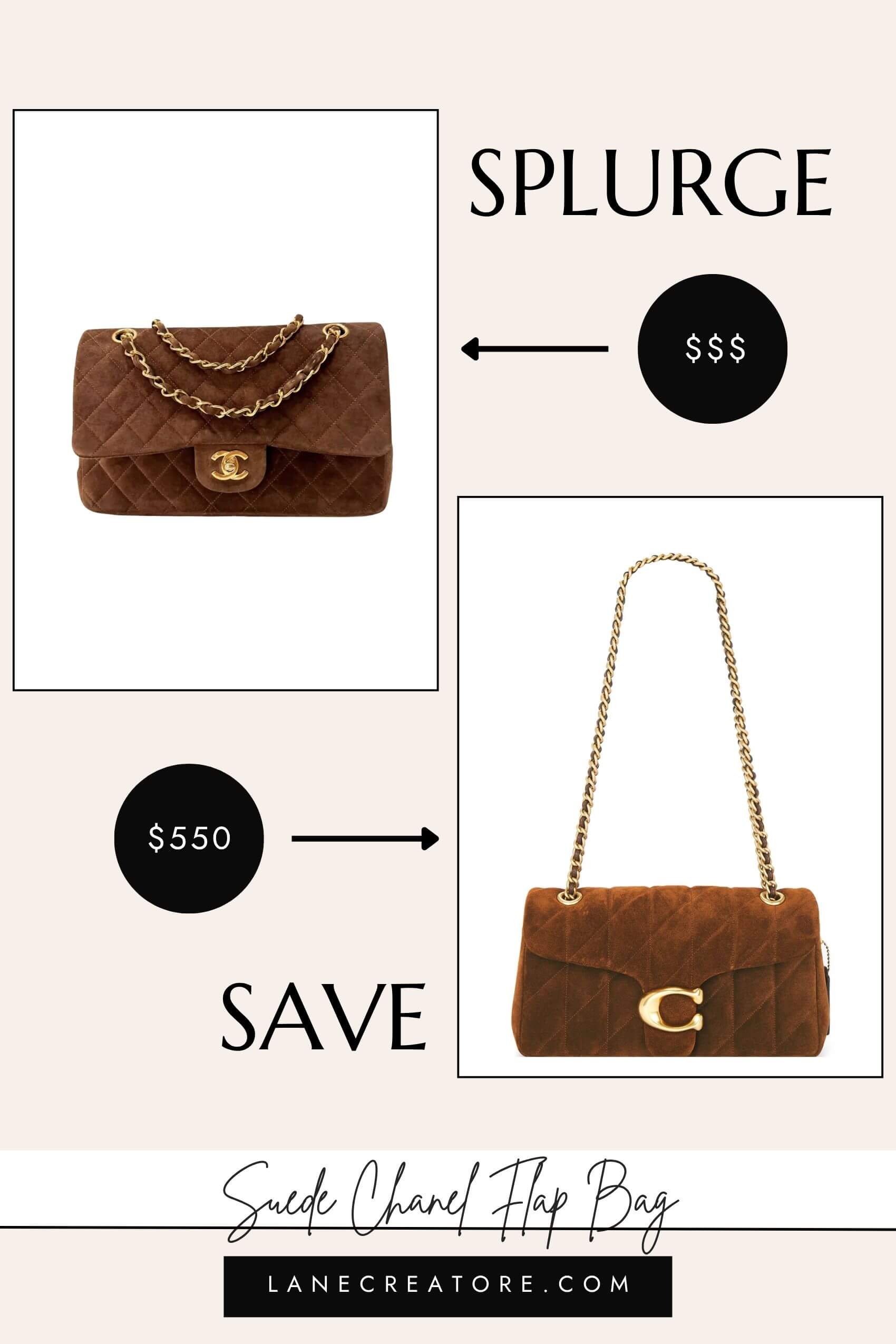 chanel suede flap bag dupe