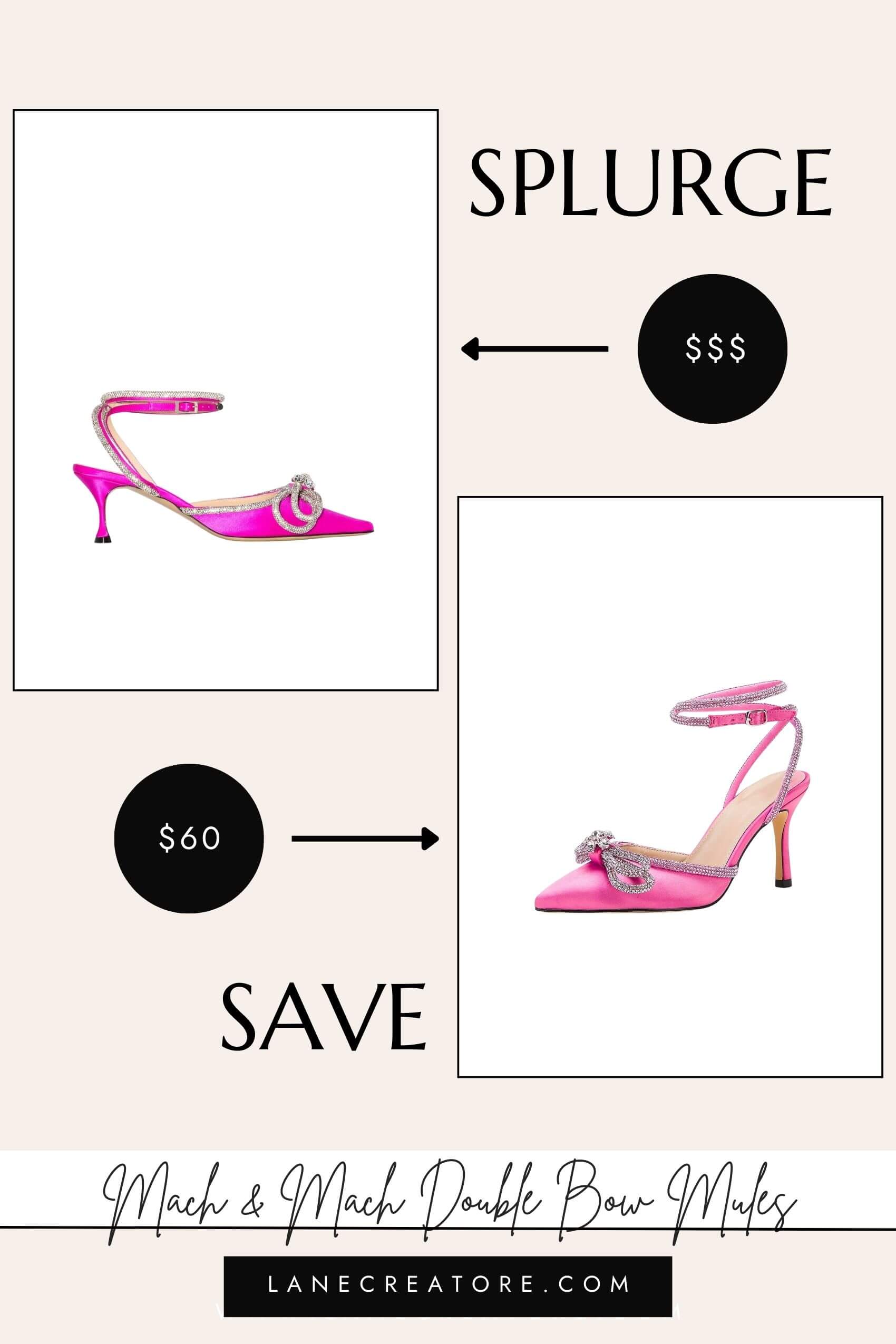 mach and mach pink bow heels dupe