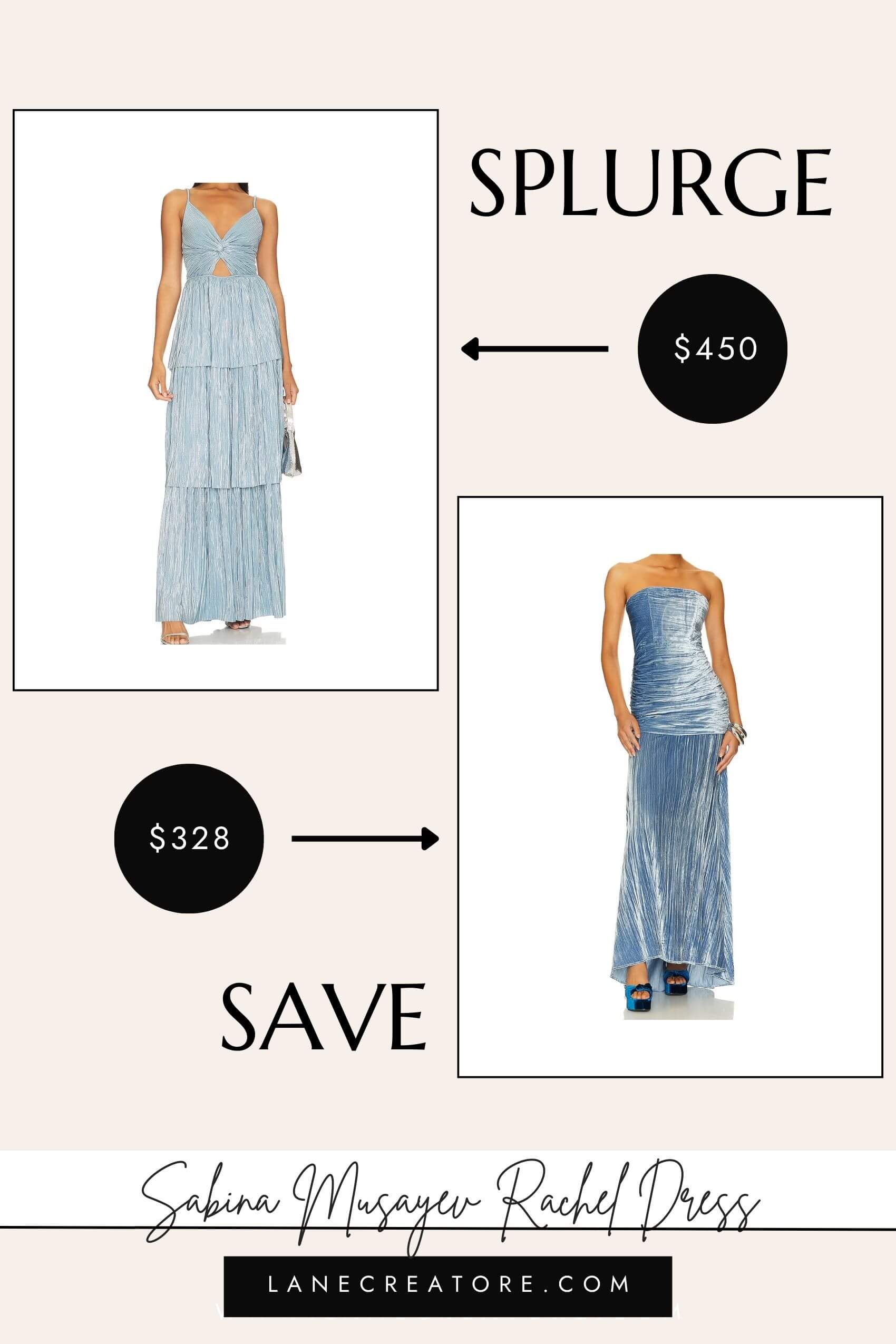 sabina musayev rachel blue dress dupe