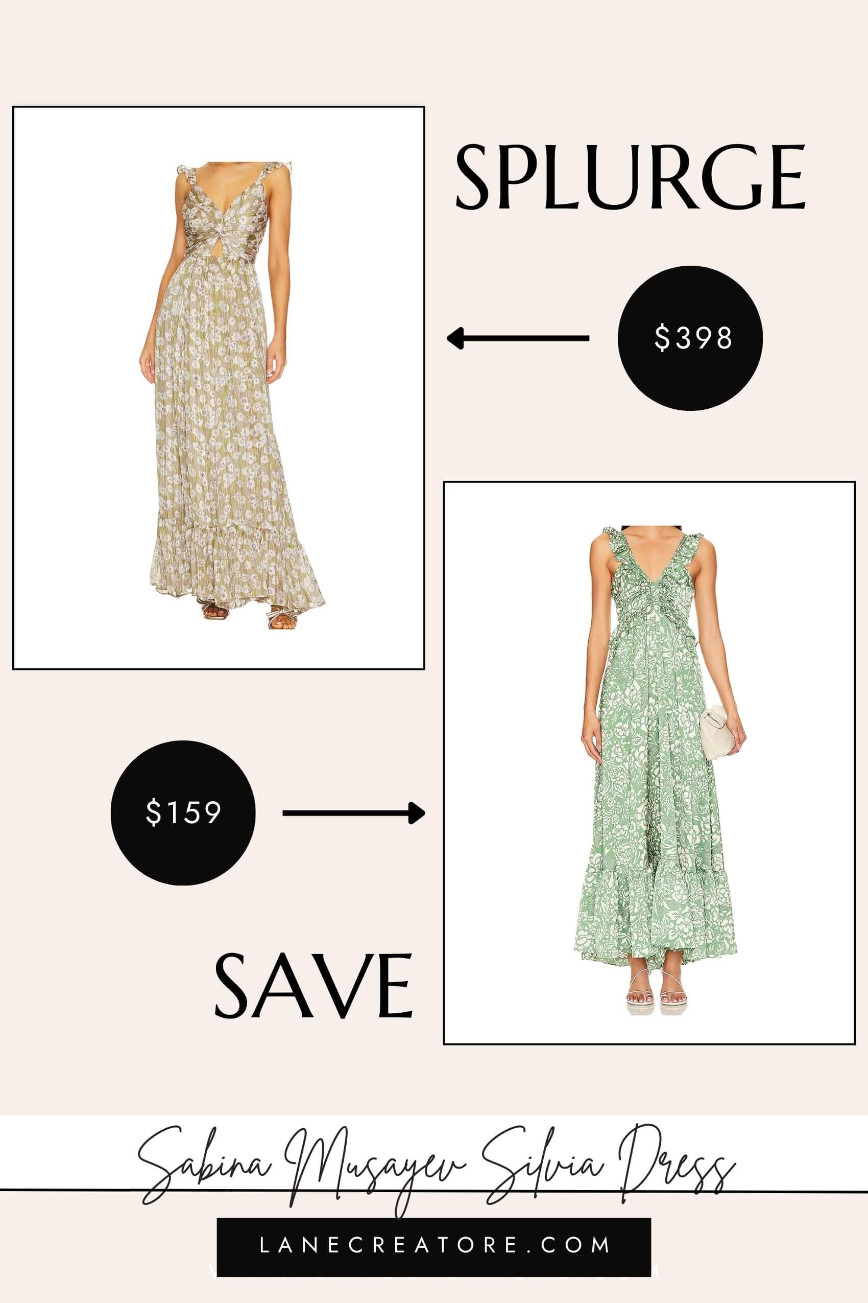 sabina musayev green dress dupe