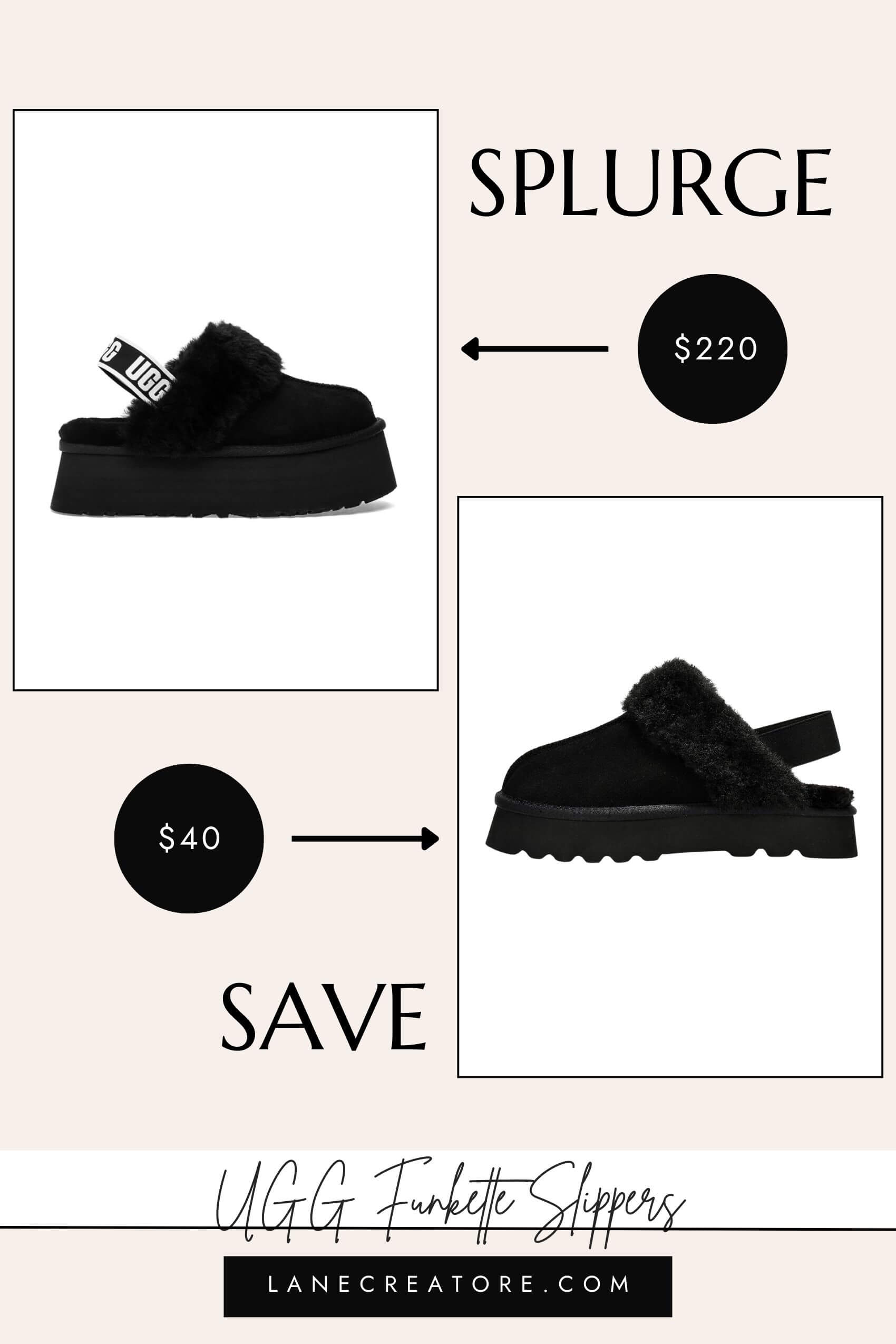 ugg funkette slippers dupe