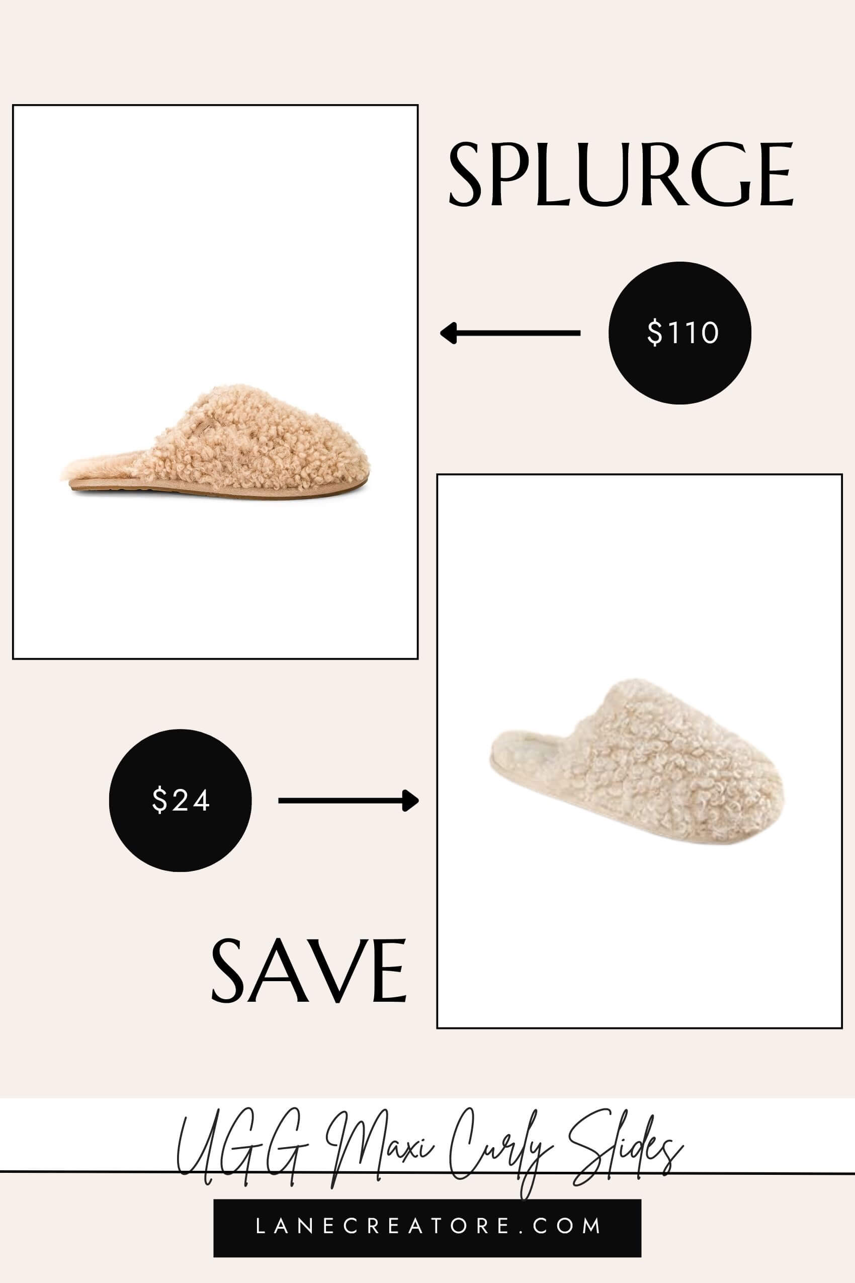 ugg maxi curly slides dupe