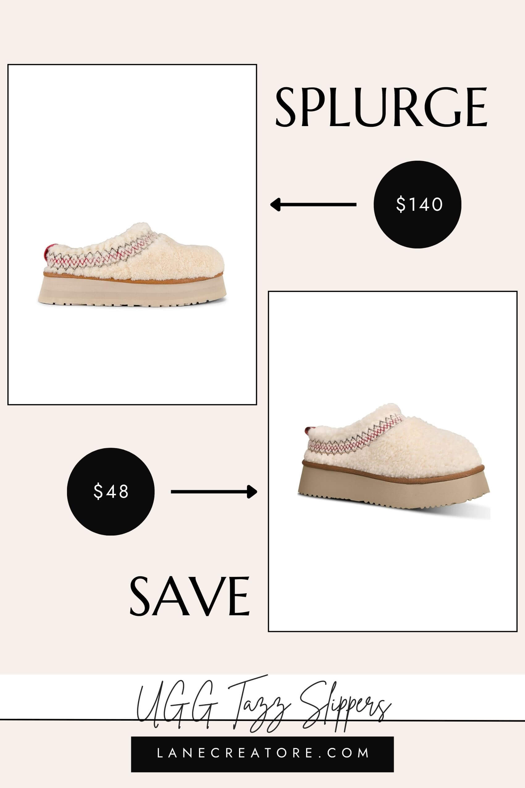 ugg tazz slippers dupe white