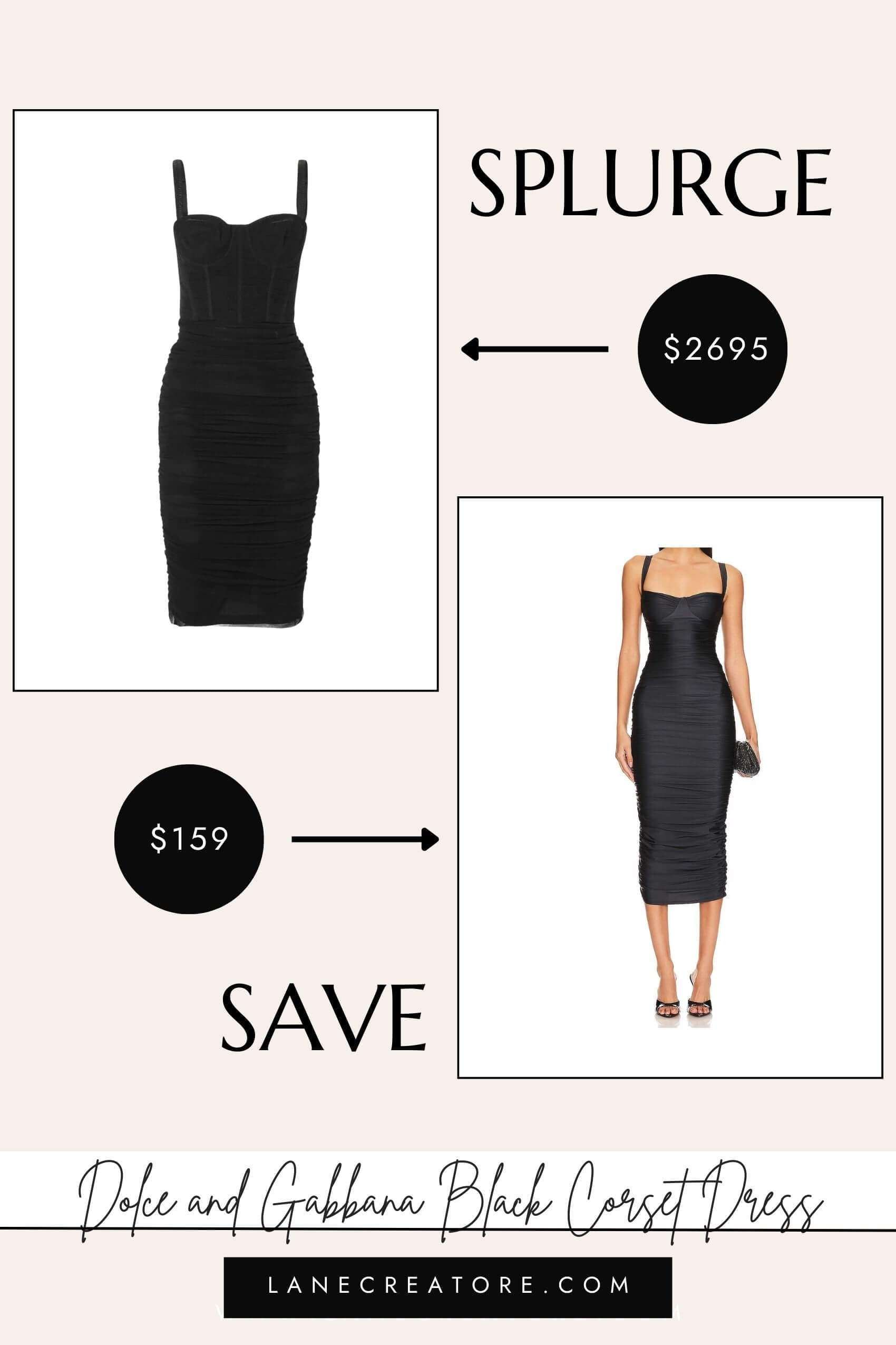 dolce and gabbana black corset dress dupe