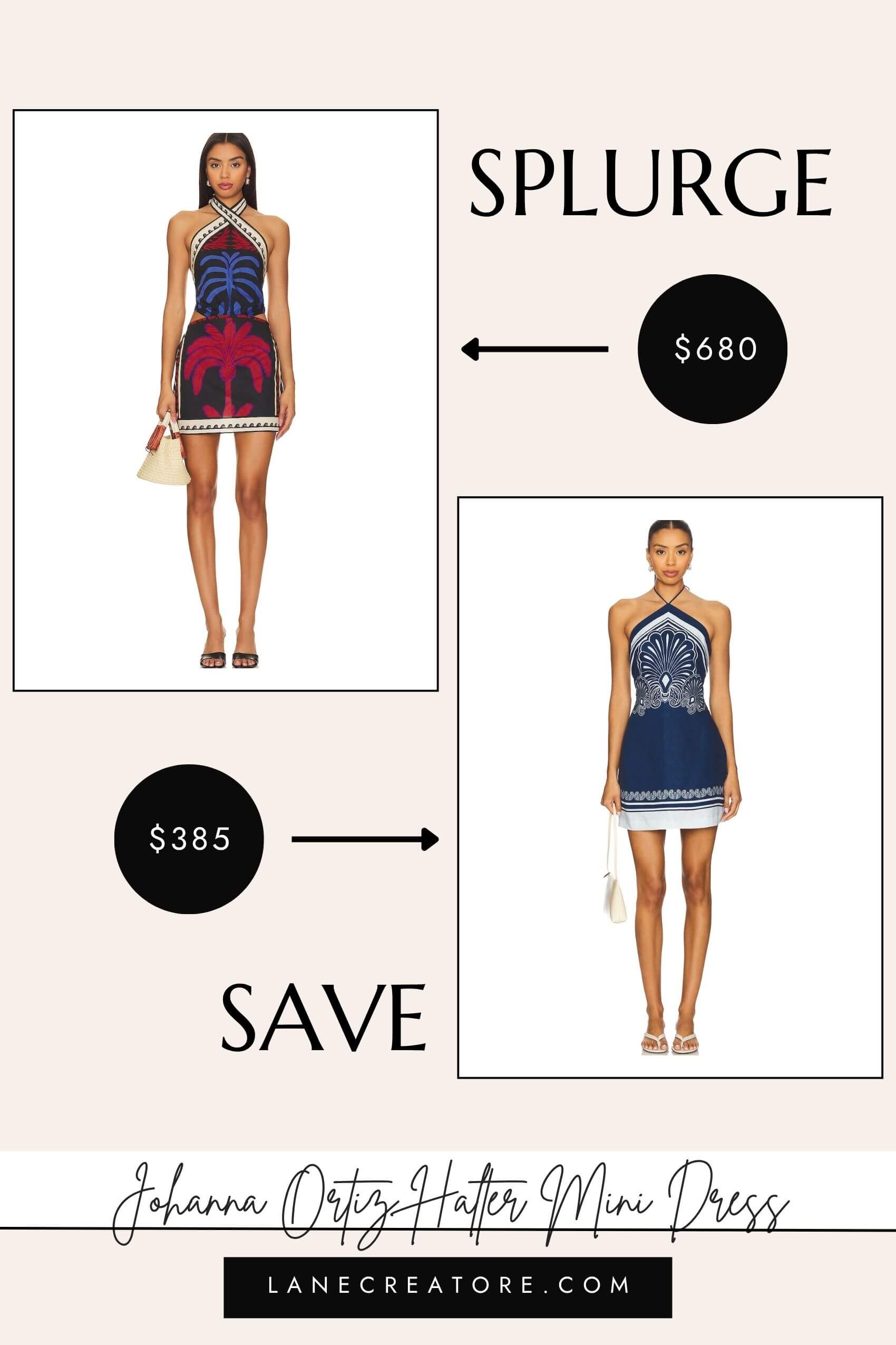 johanna ortiz halter mini dress dupe