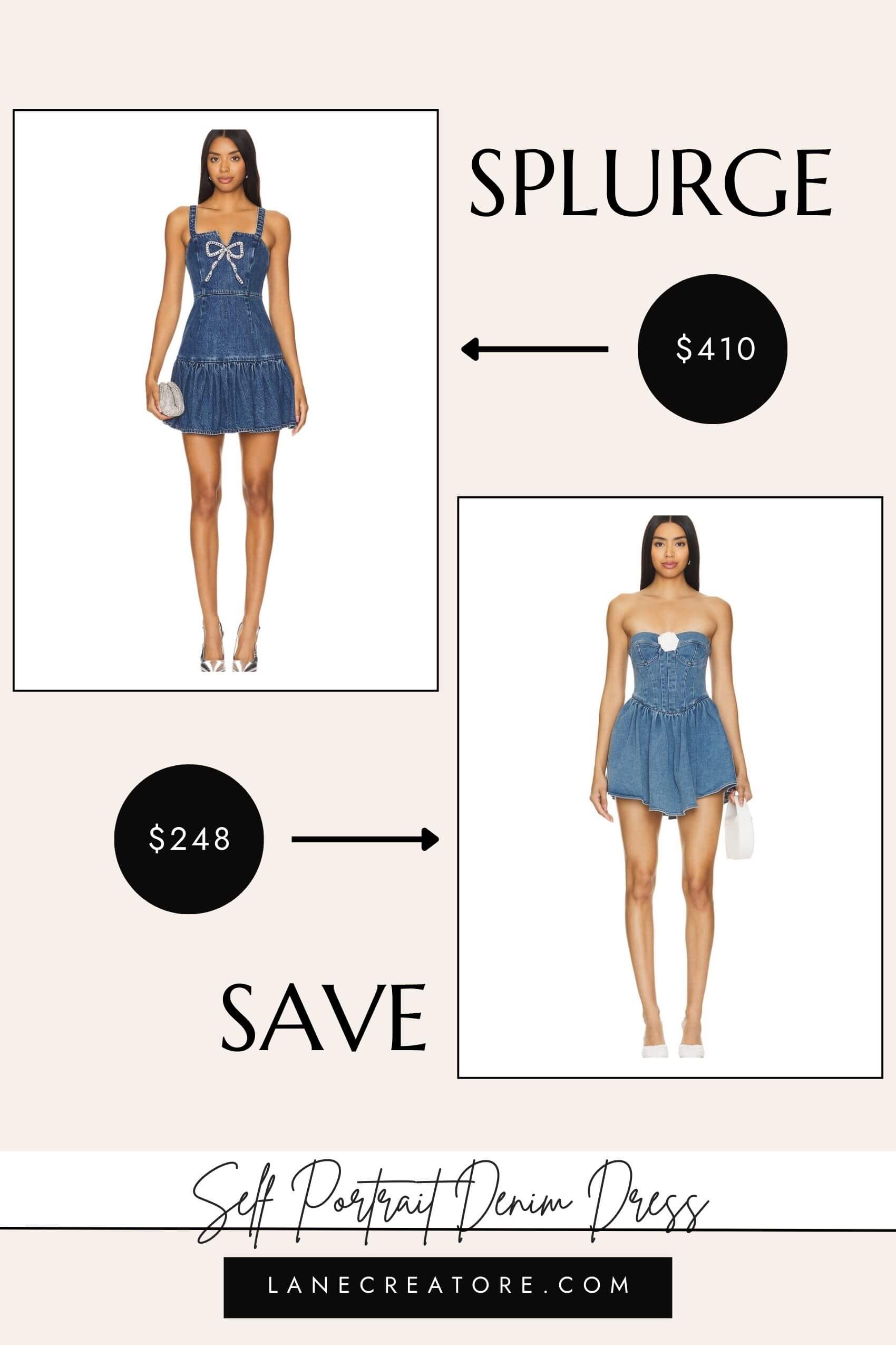self portrait denim mini dress dupe
