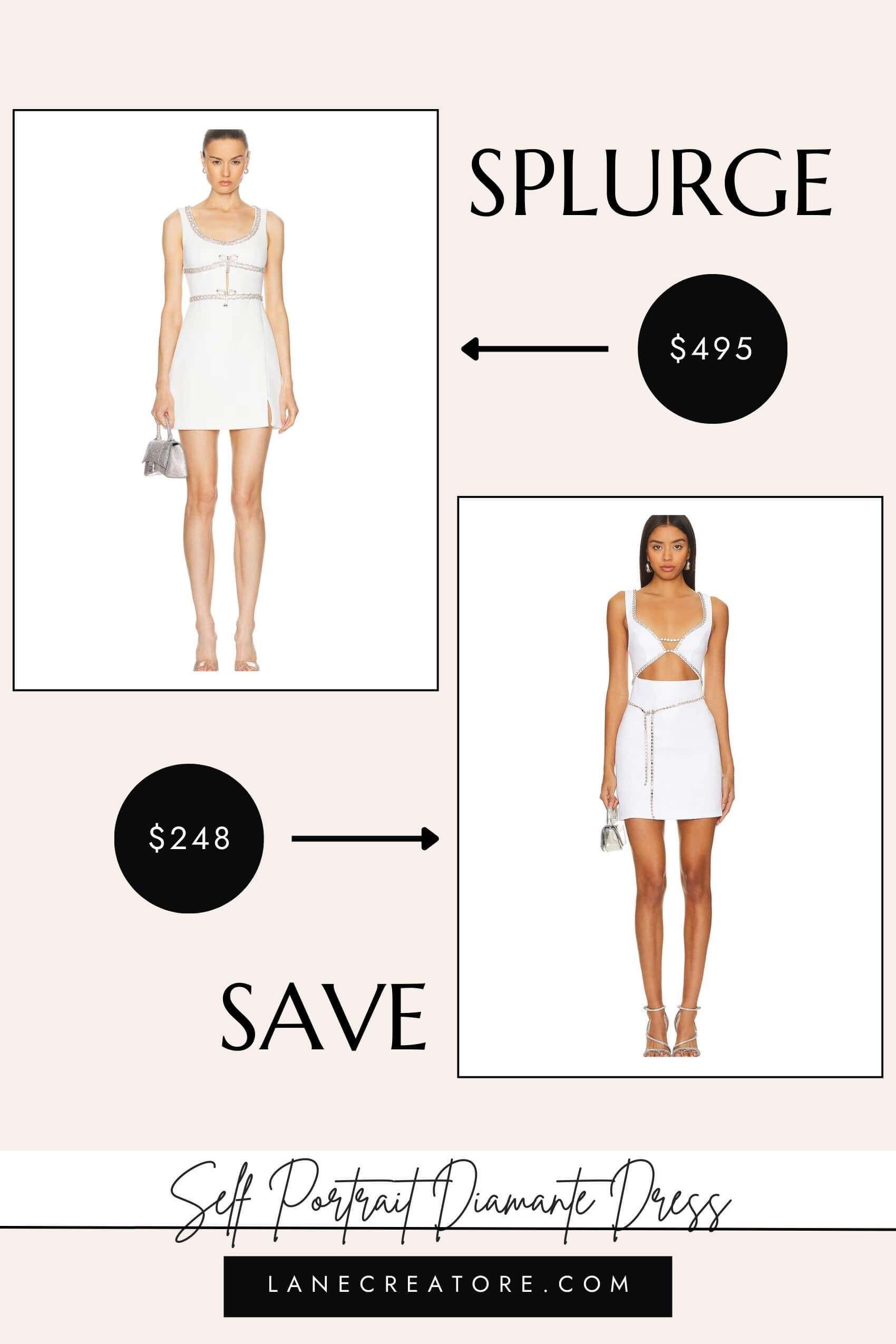 self portrait diamante dress dupe