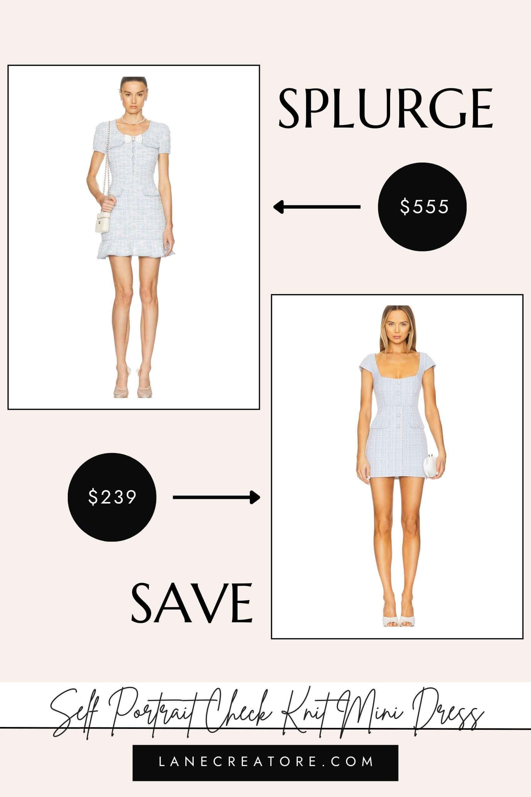 self portrait knit mini dress dupe