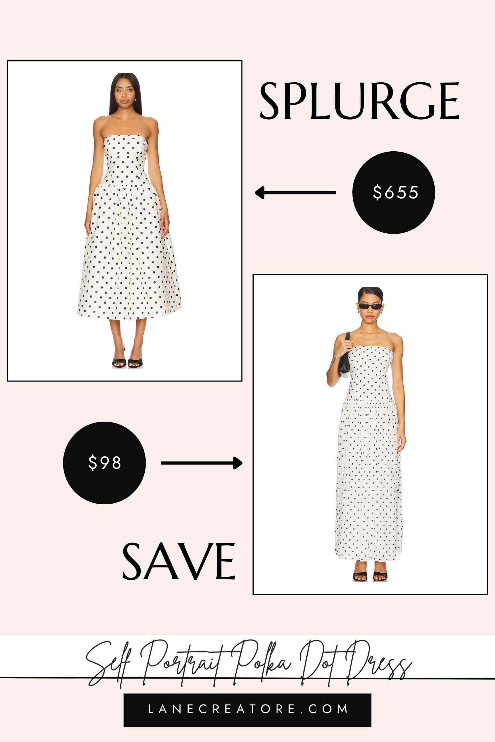 self portrait polka dot dress dupe