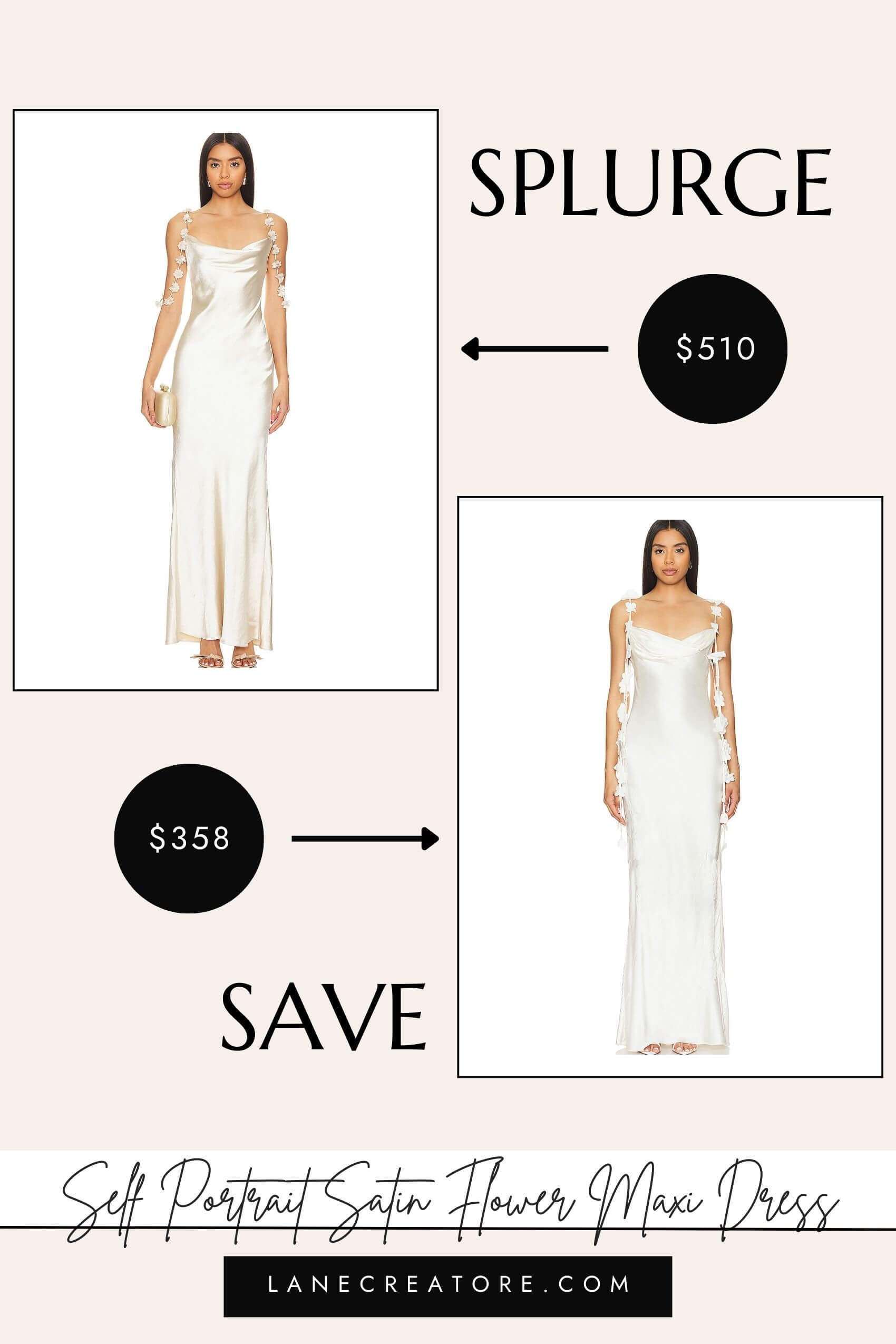 self portrait satin flower maxi dress dupe