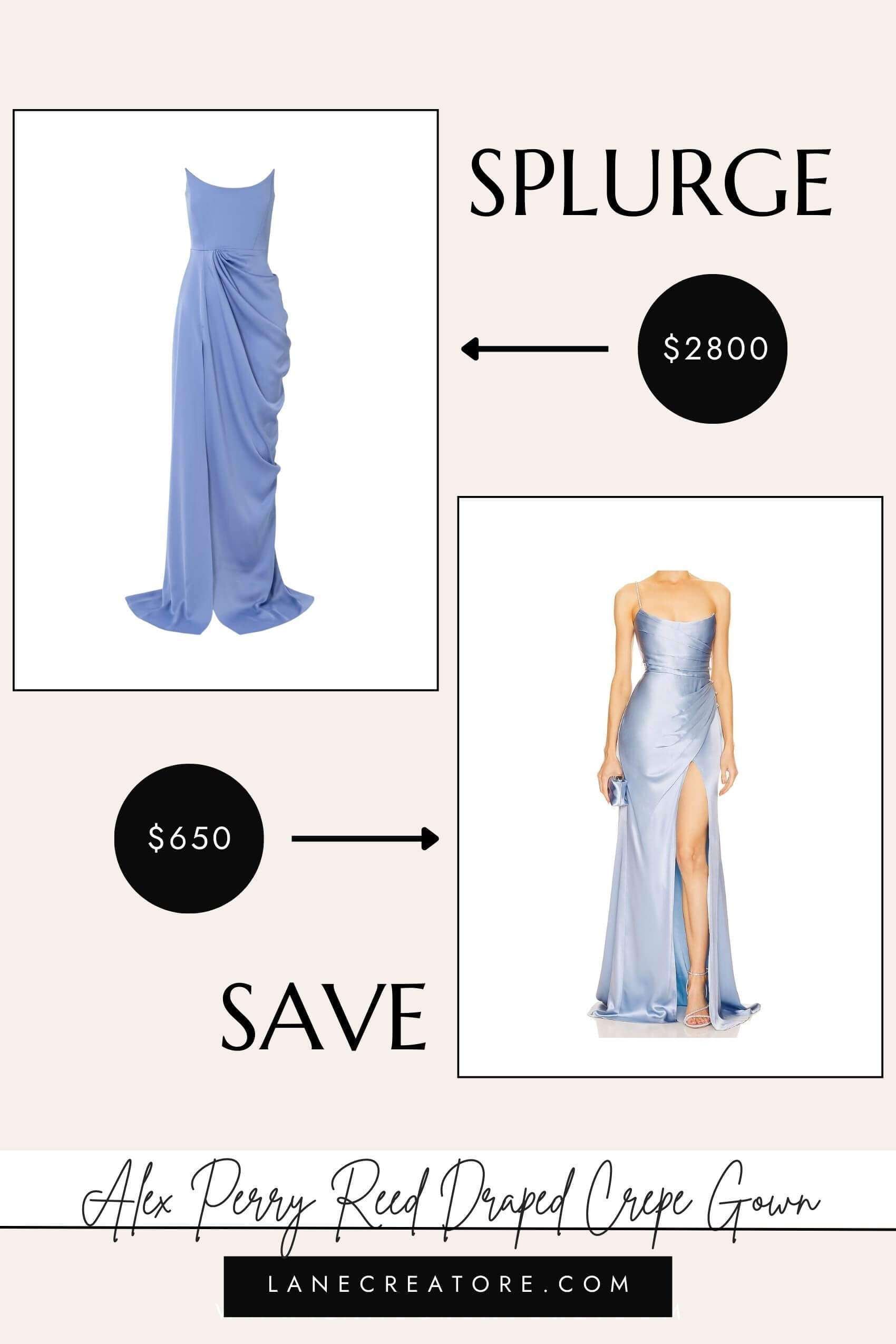 alex perry blue gown dupe