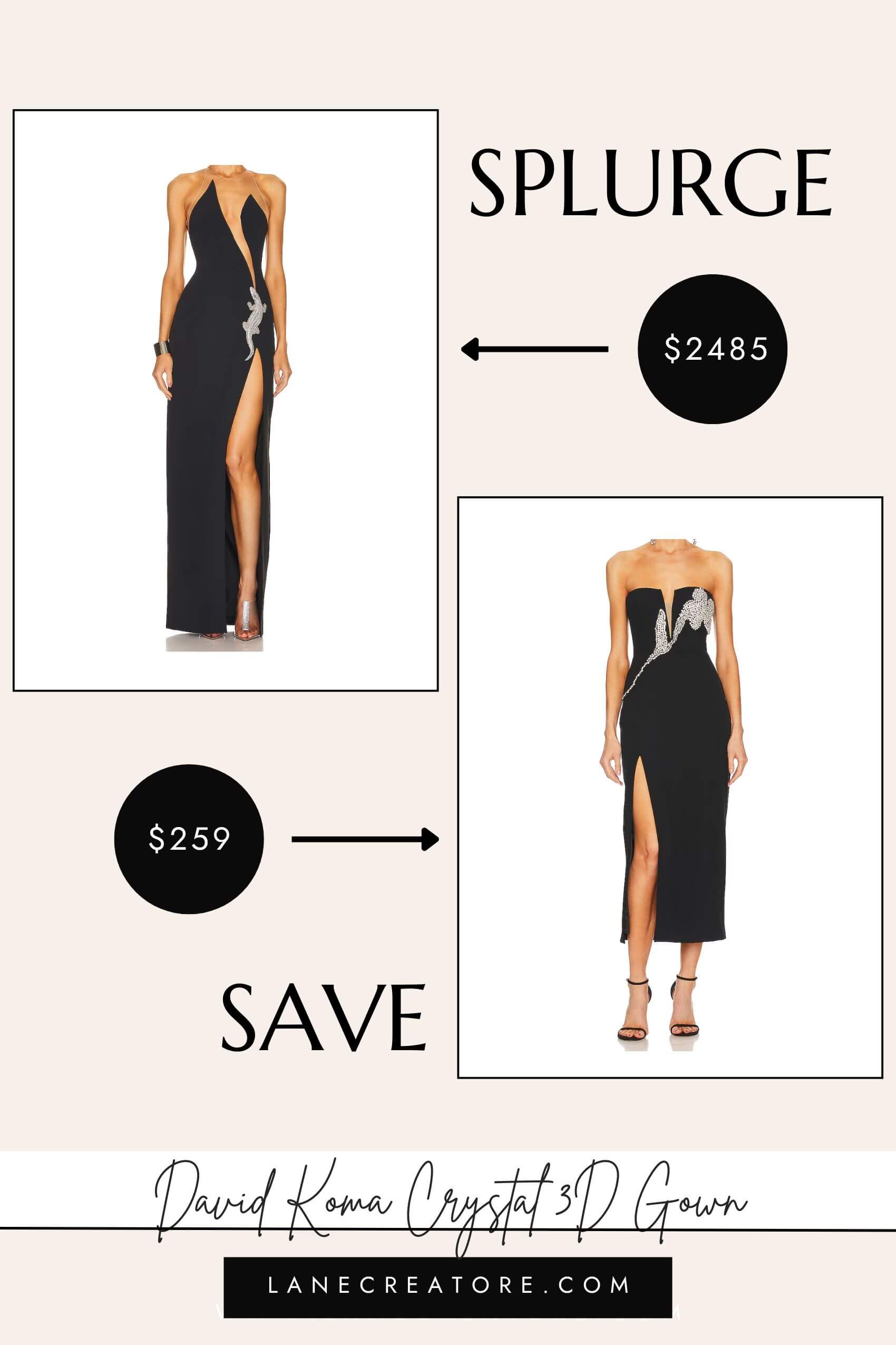 david koma crystal flower gown dupe