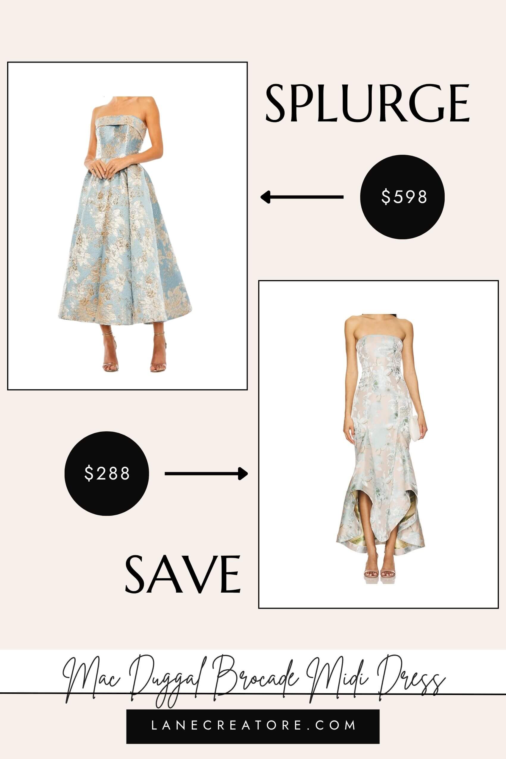 mac duggal brocade midi dress dupe