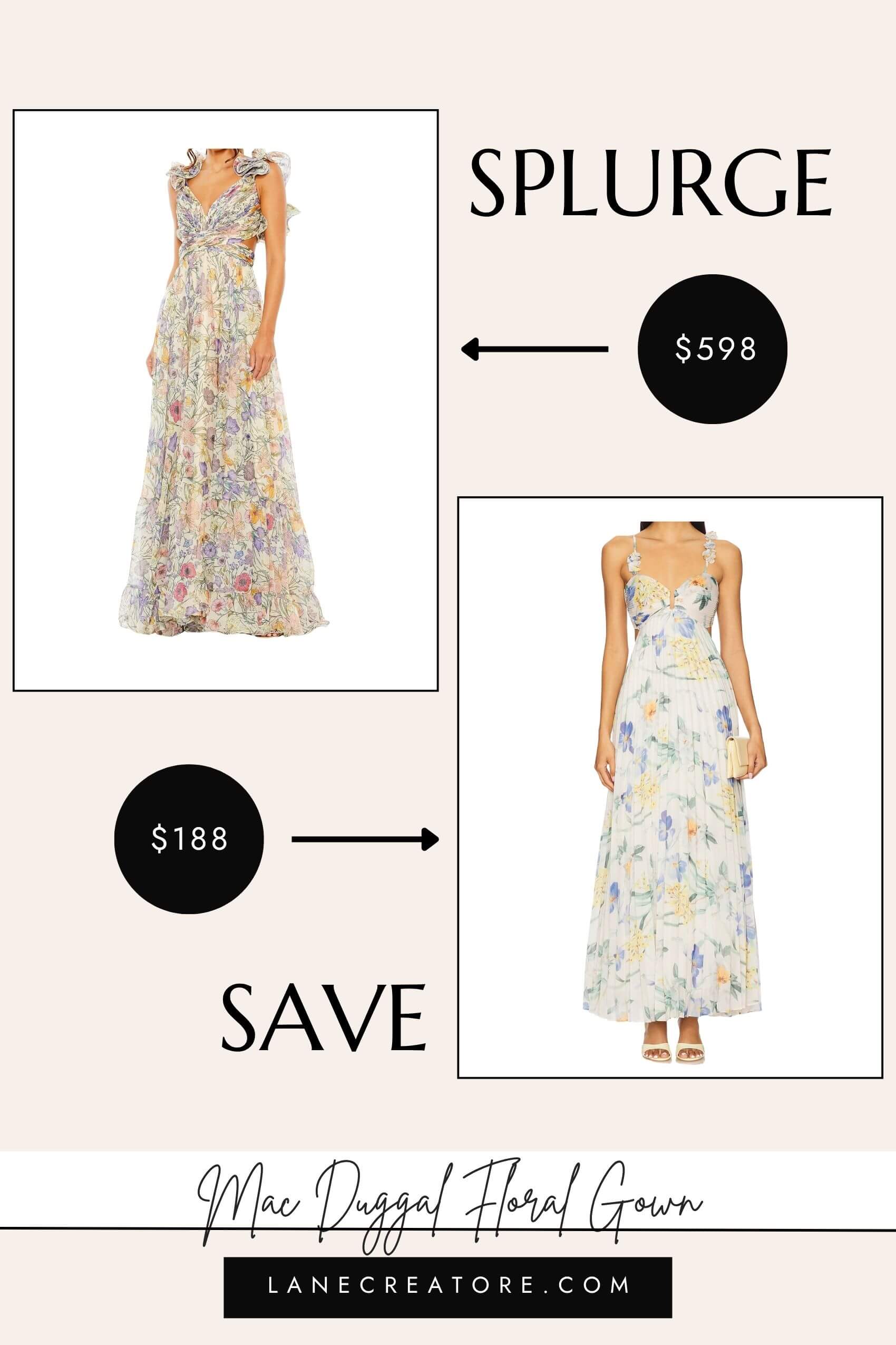 mac duggal floral gown dupe