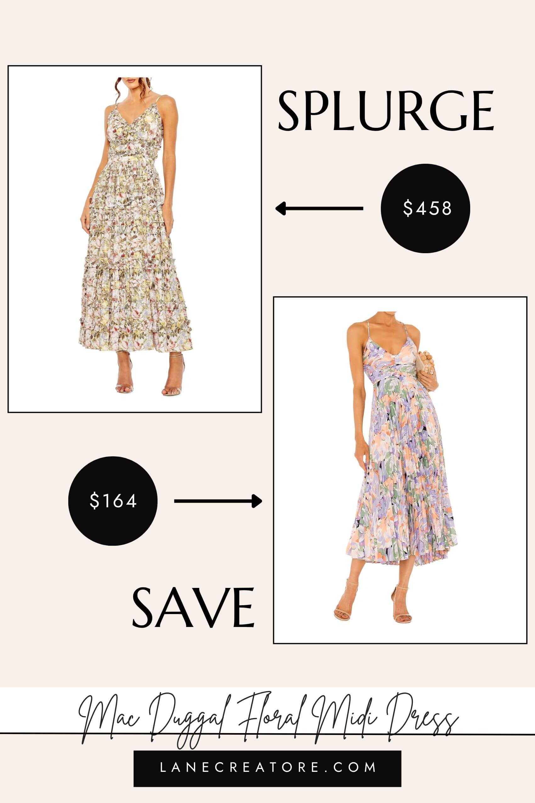 mac duggal floral midi dress dupe