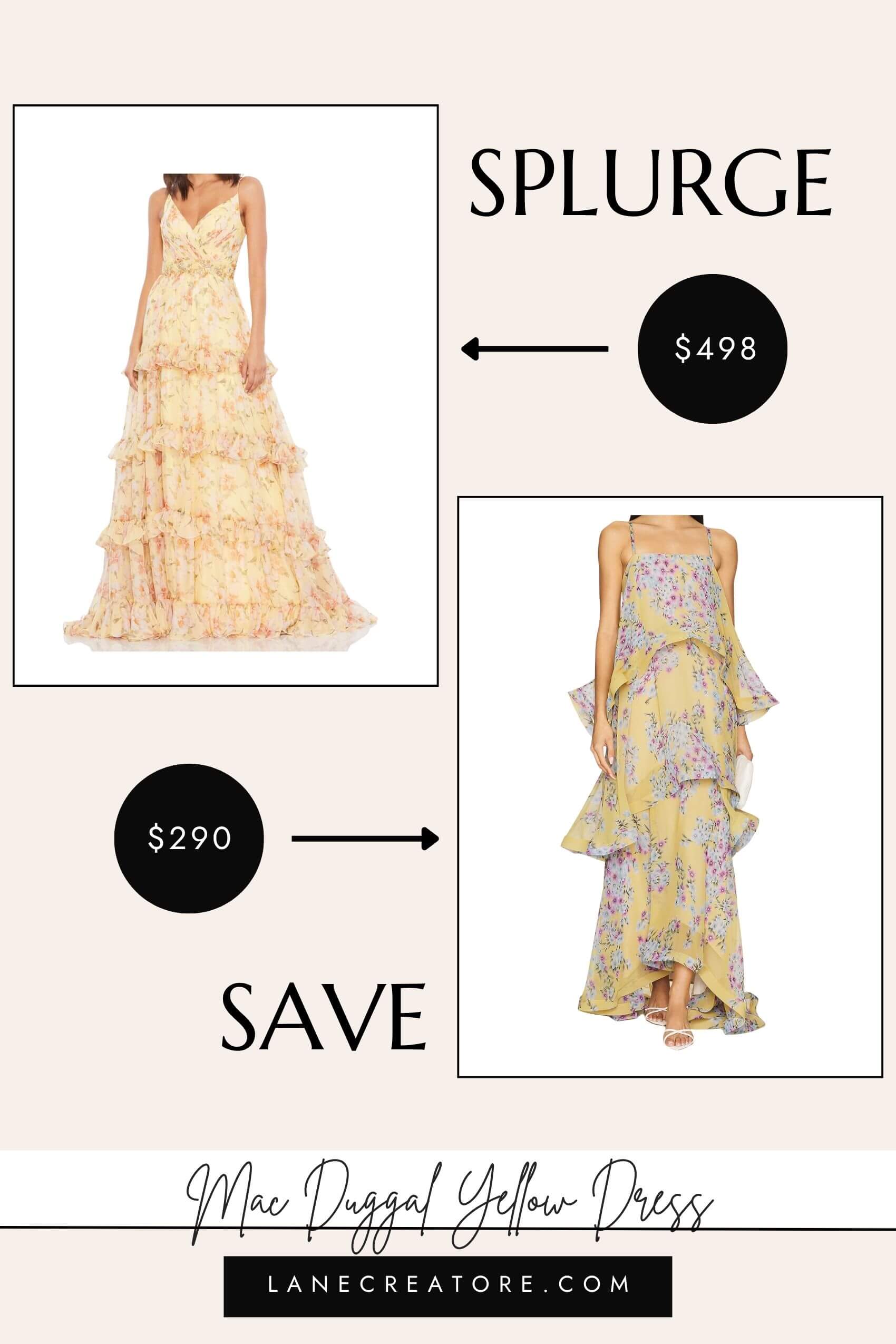 mac duggal yellow dress dupe