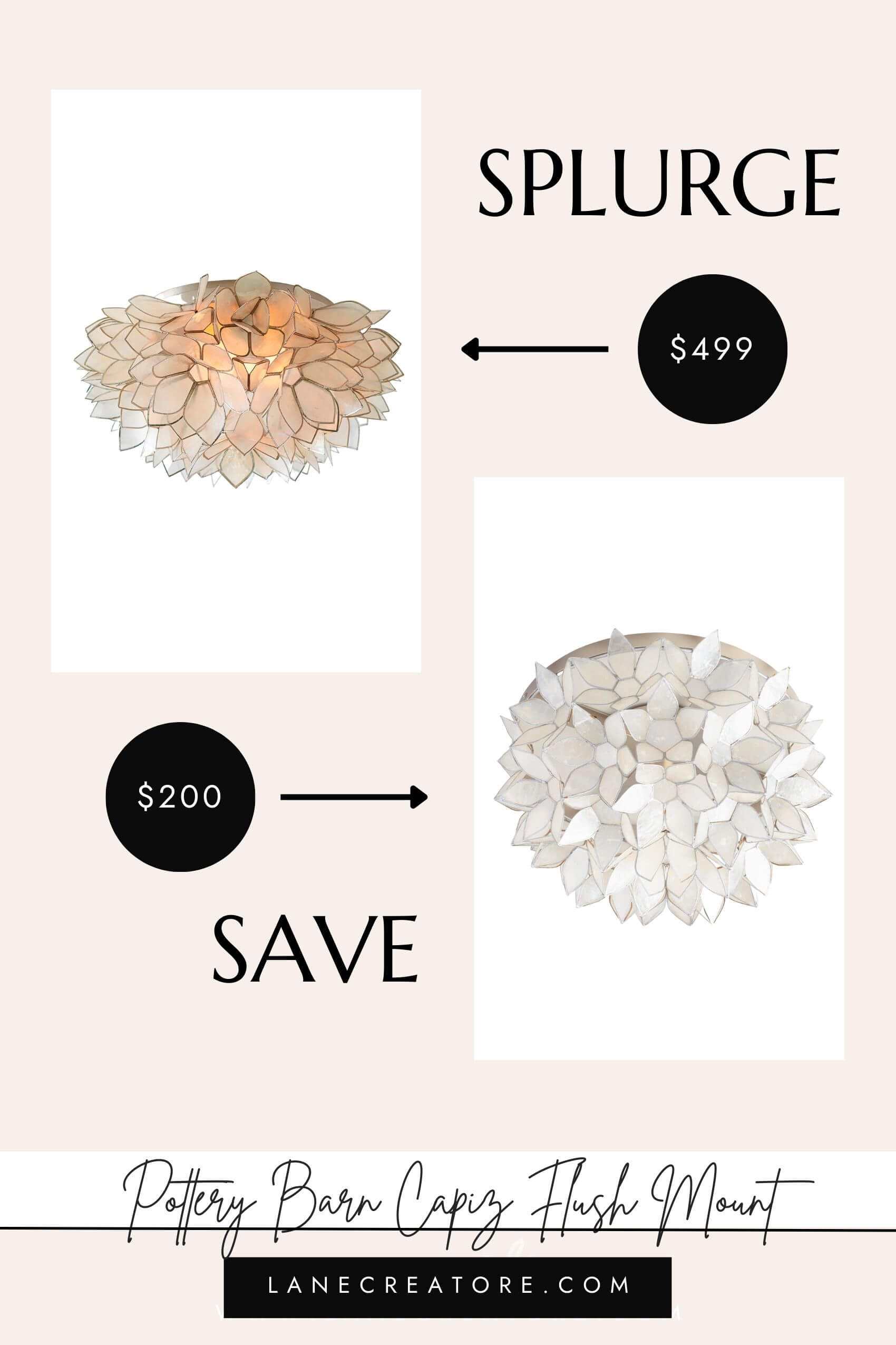 pottery barn capiz pendant dupe