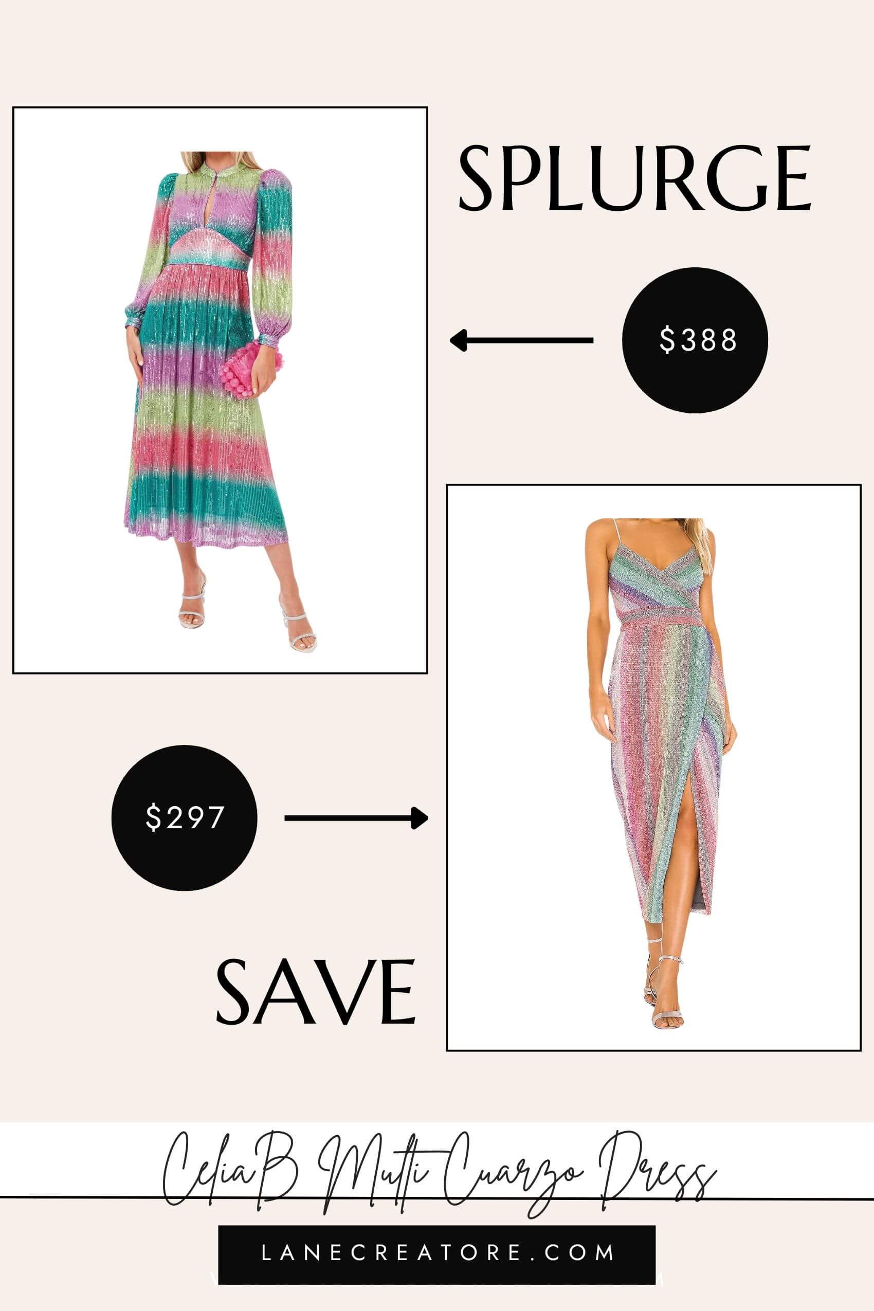 celia b metallic dress dupe