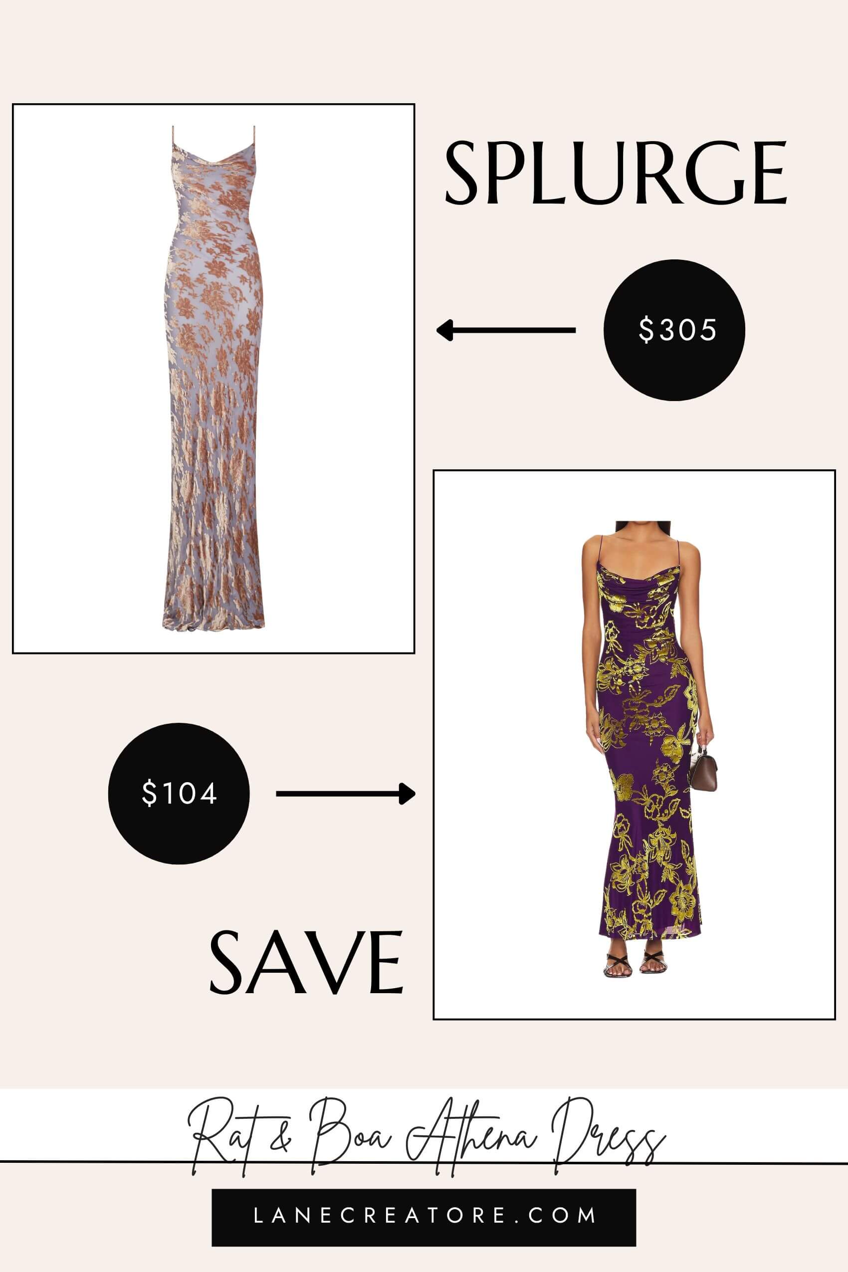 rat and boa athena dress dupe