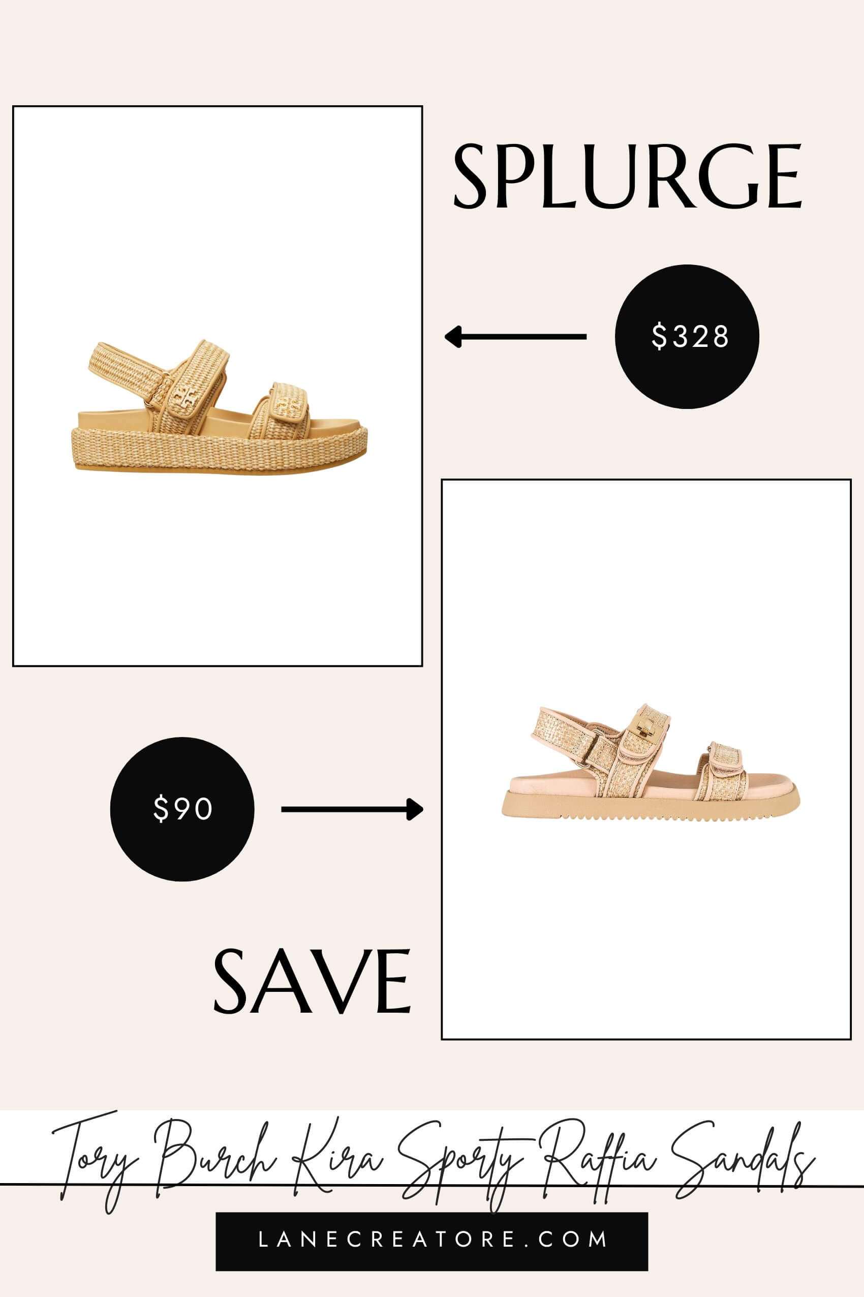 tory burch kira raffia sandals dupe