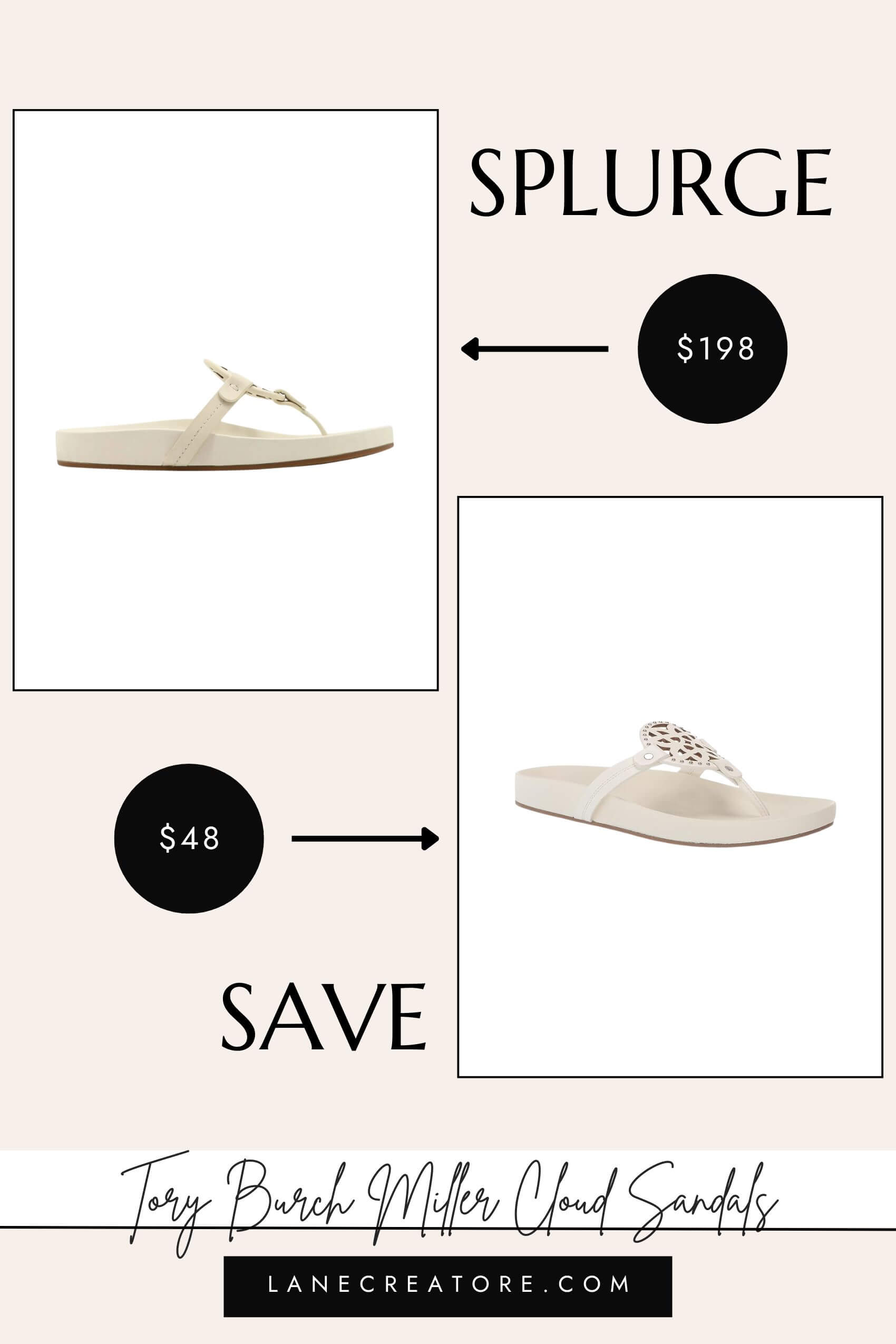 tory burch miller cloud sandals dupe