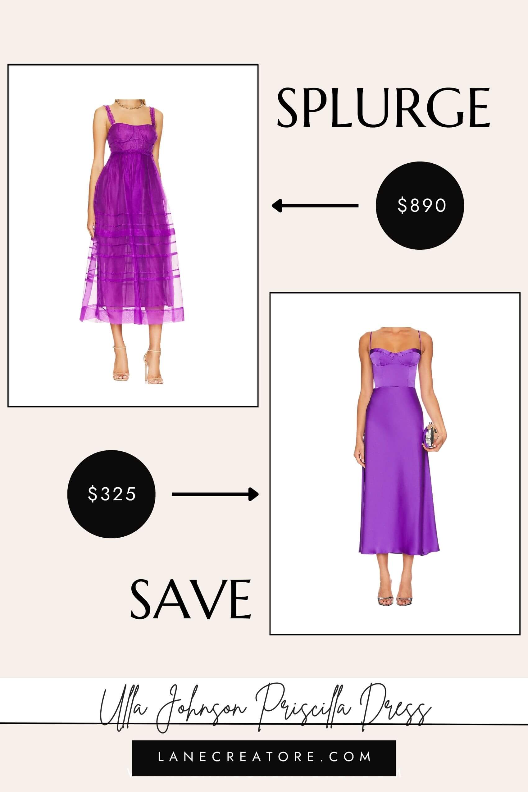 ulla johnson purple dress dupe