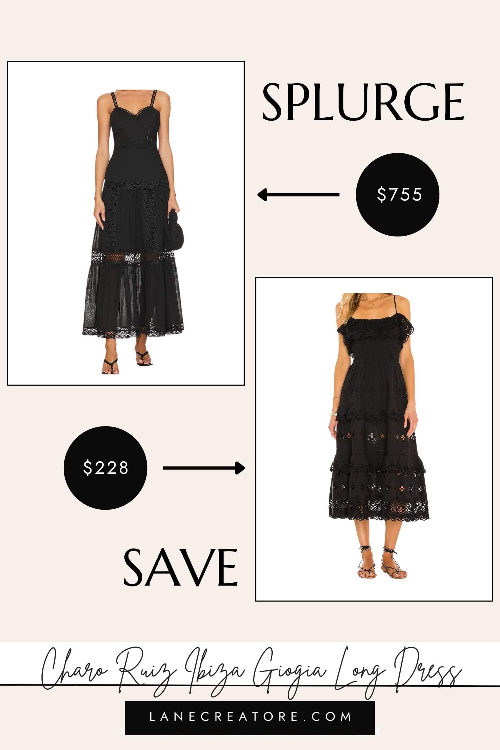 charo ruiz black dress dupe