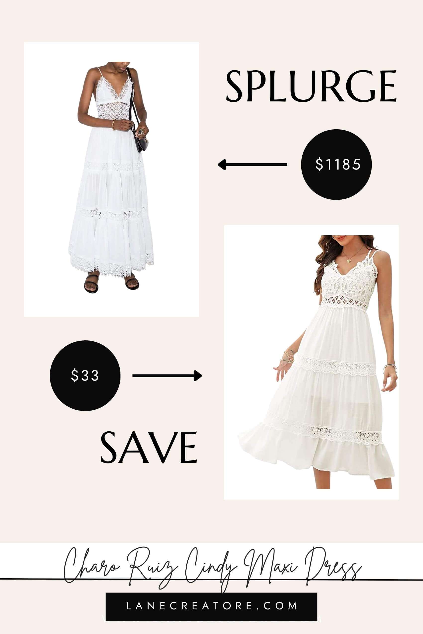 charo ruiz white maxi dress dupes