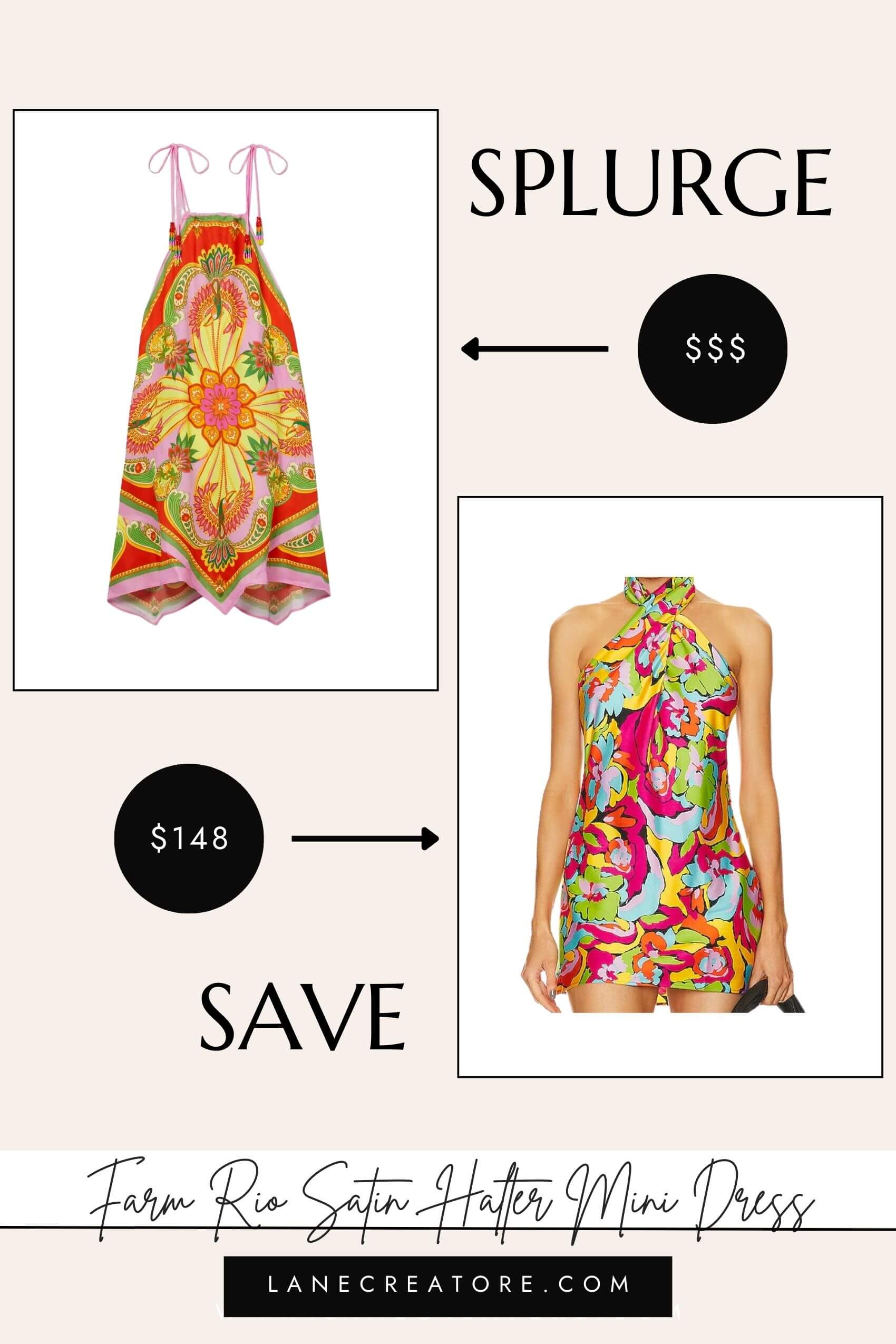 farm rio halter mini dress dupe