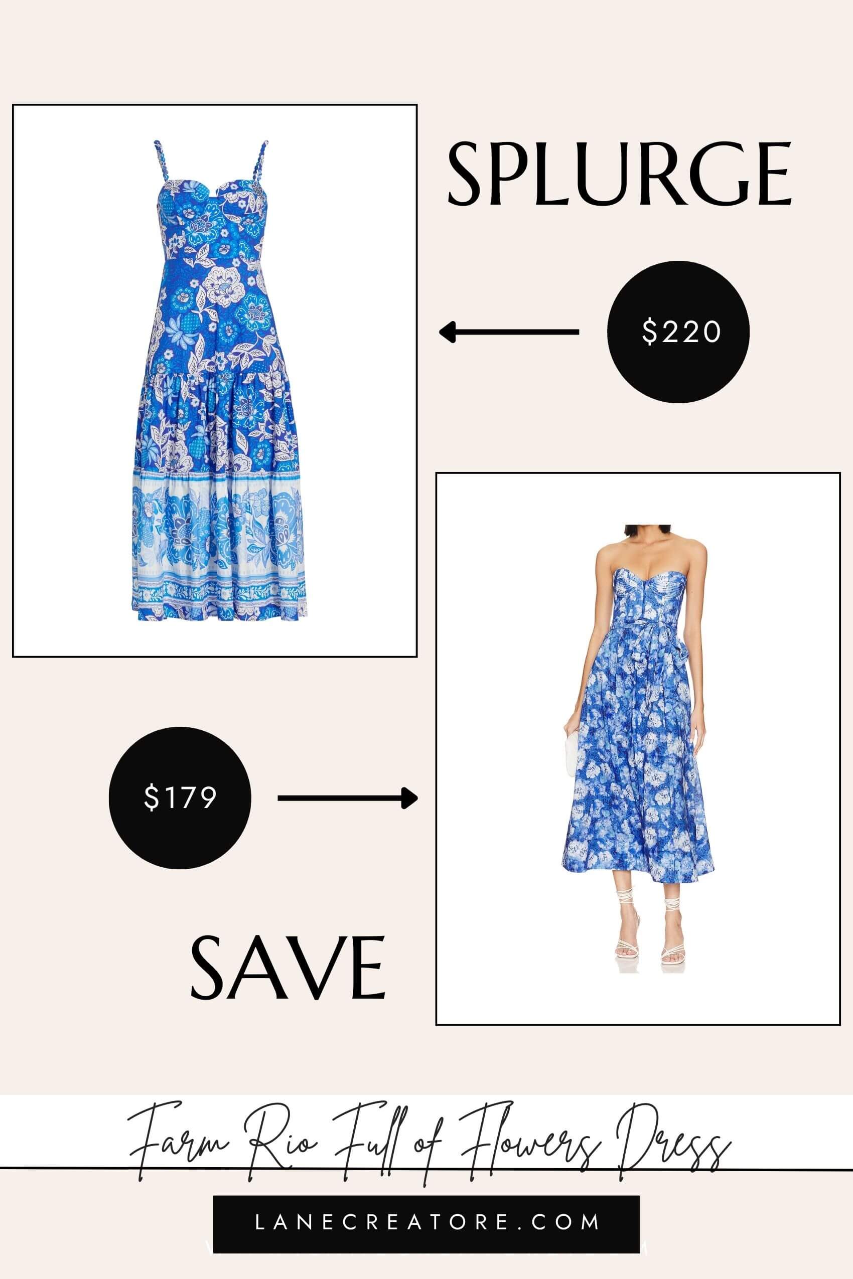 farm rio blue dress dupe