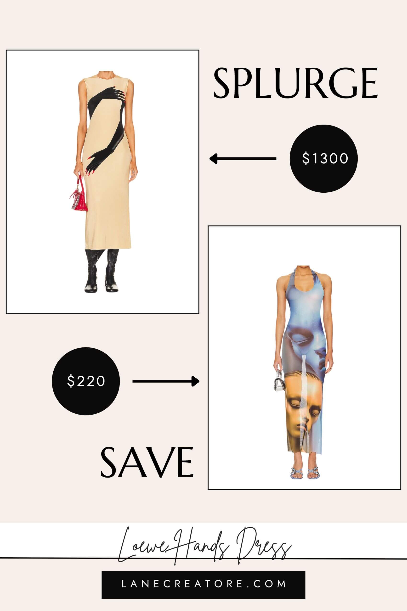 loewe hands dress dupe