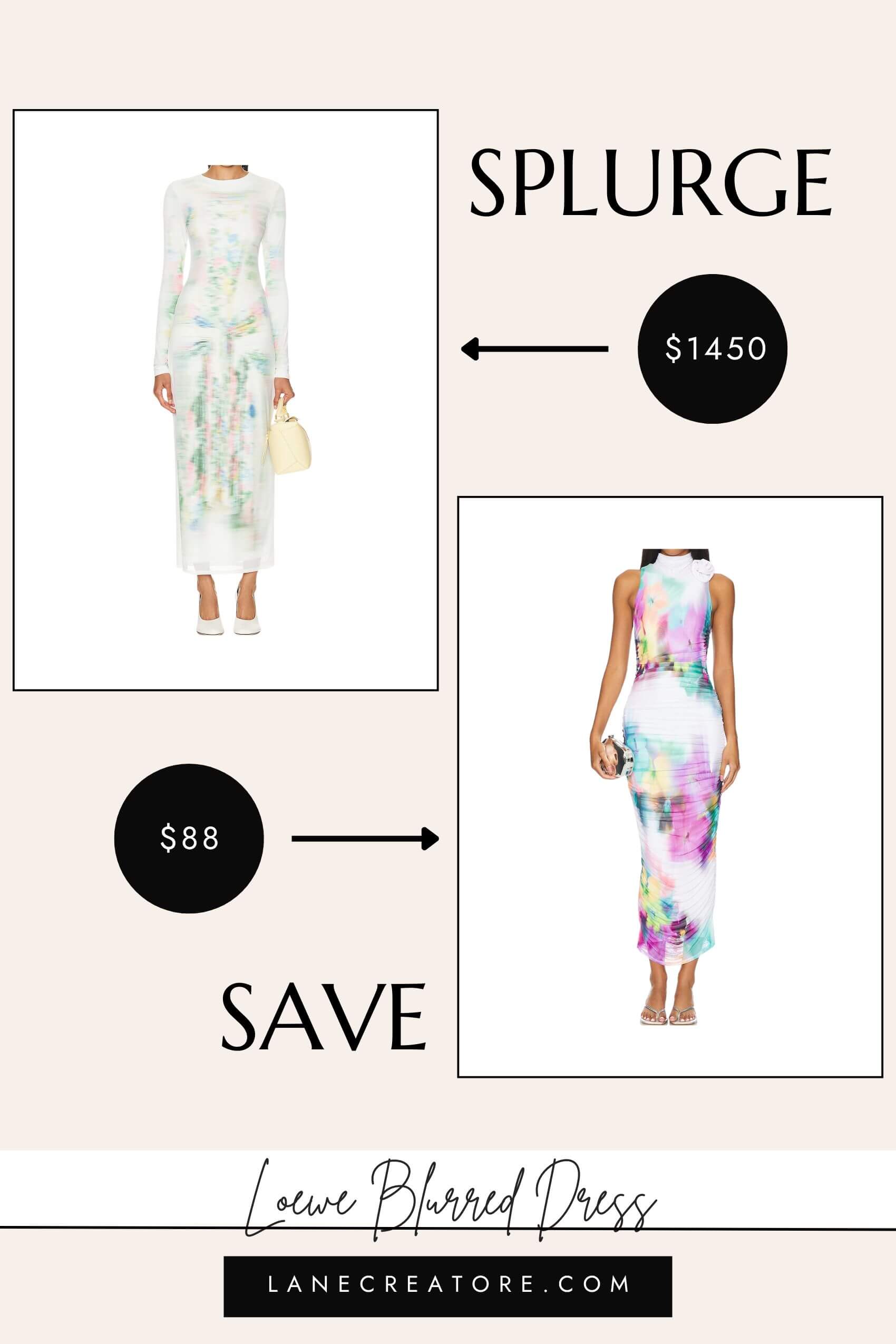 loewe blur dress dupe