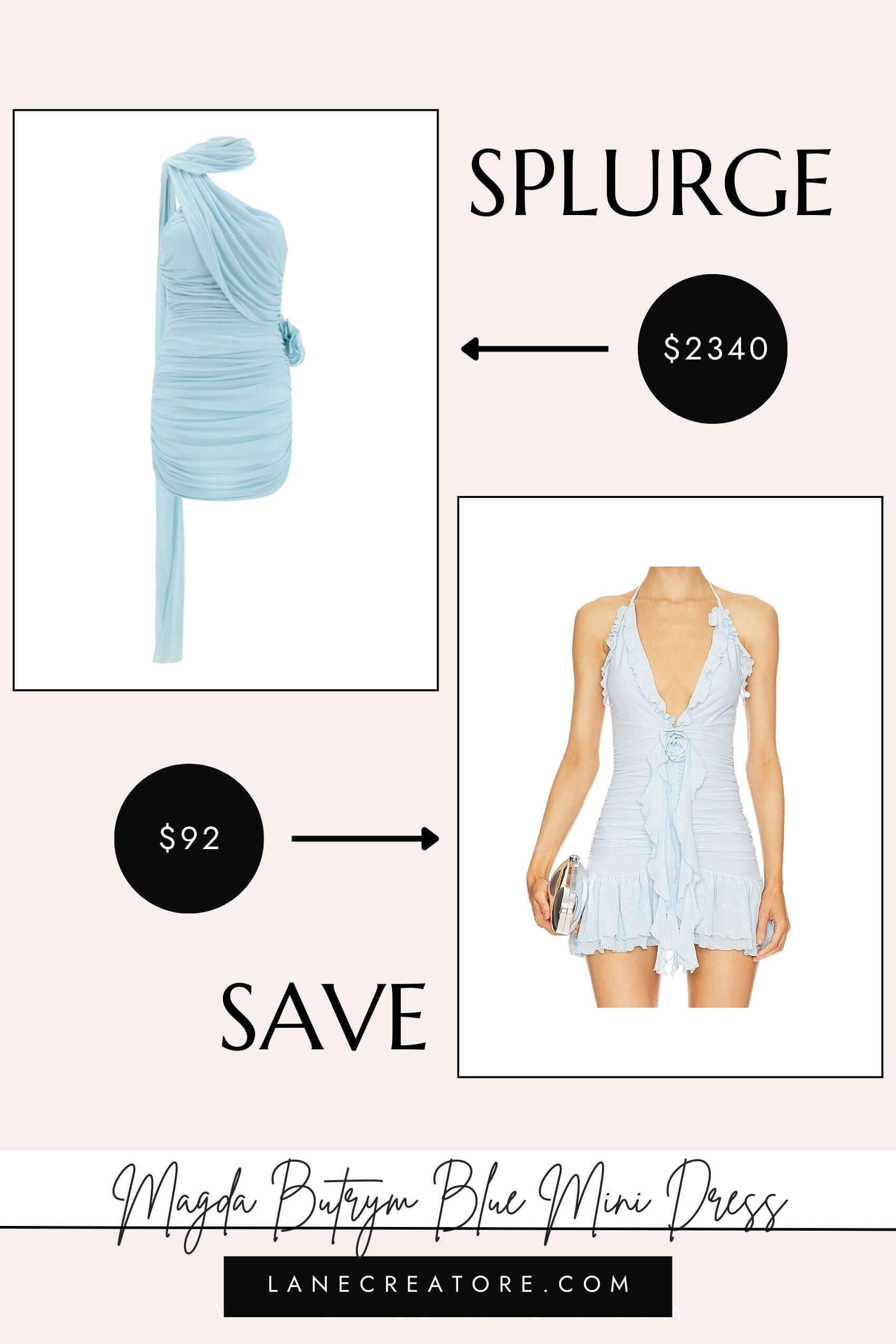 magda butrym blue mini dress dupe