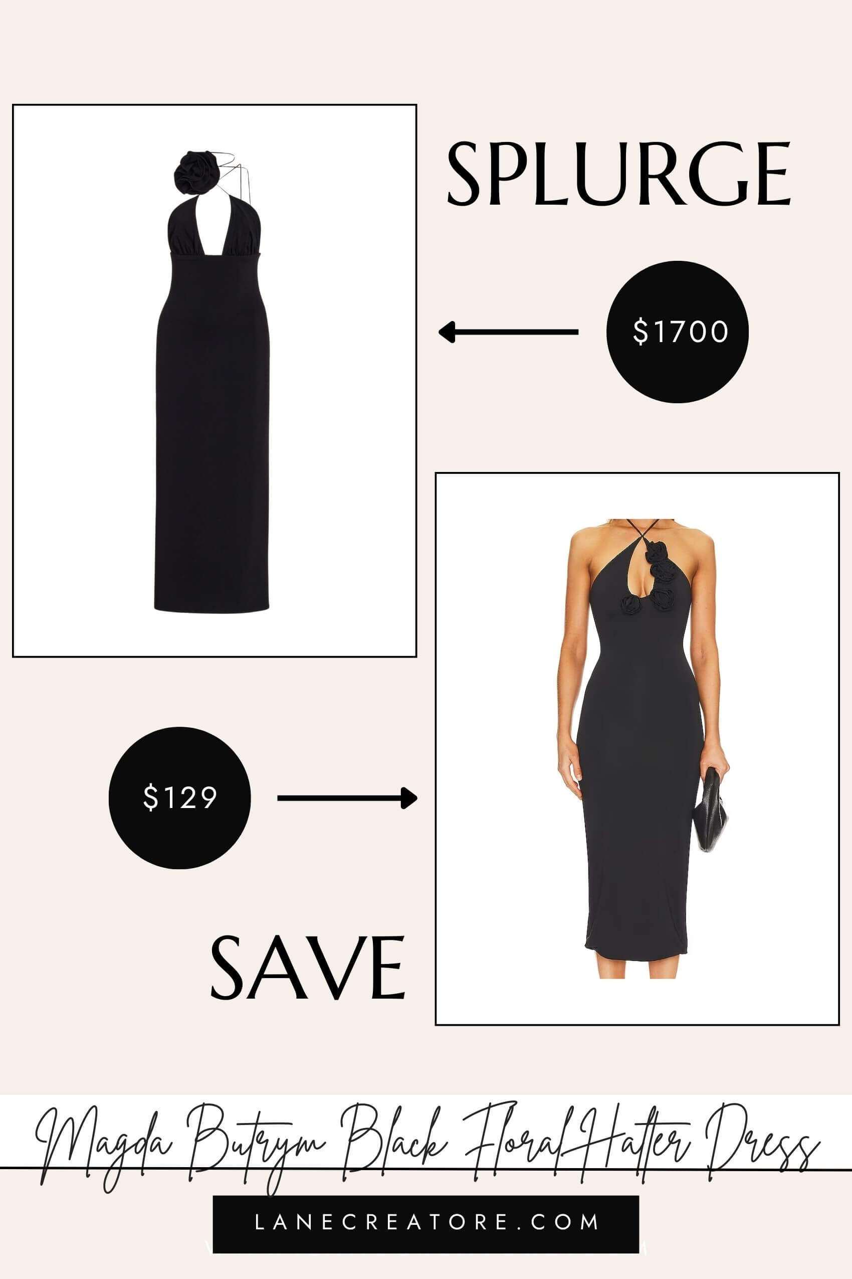 magda butrym black dress dupe