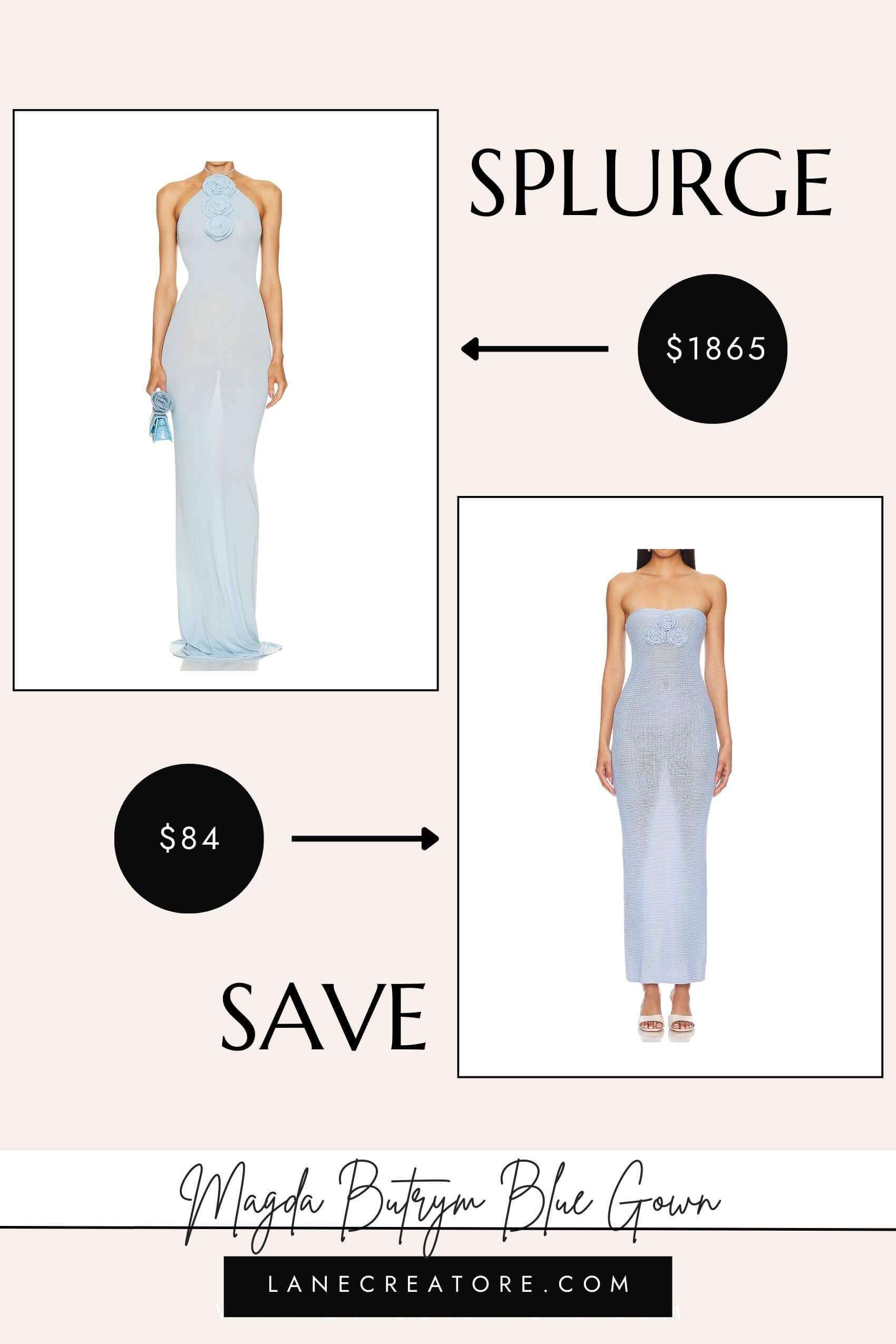 magda butrym blue dress dupe