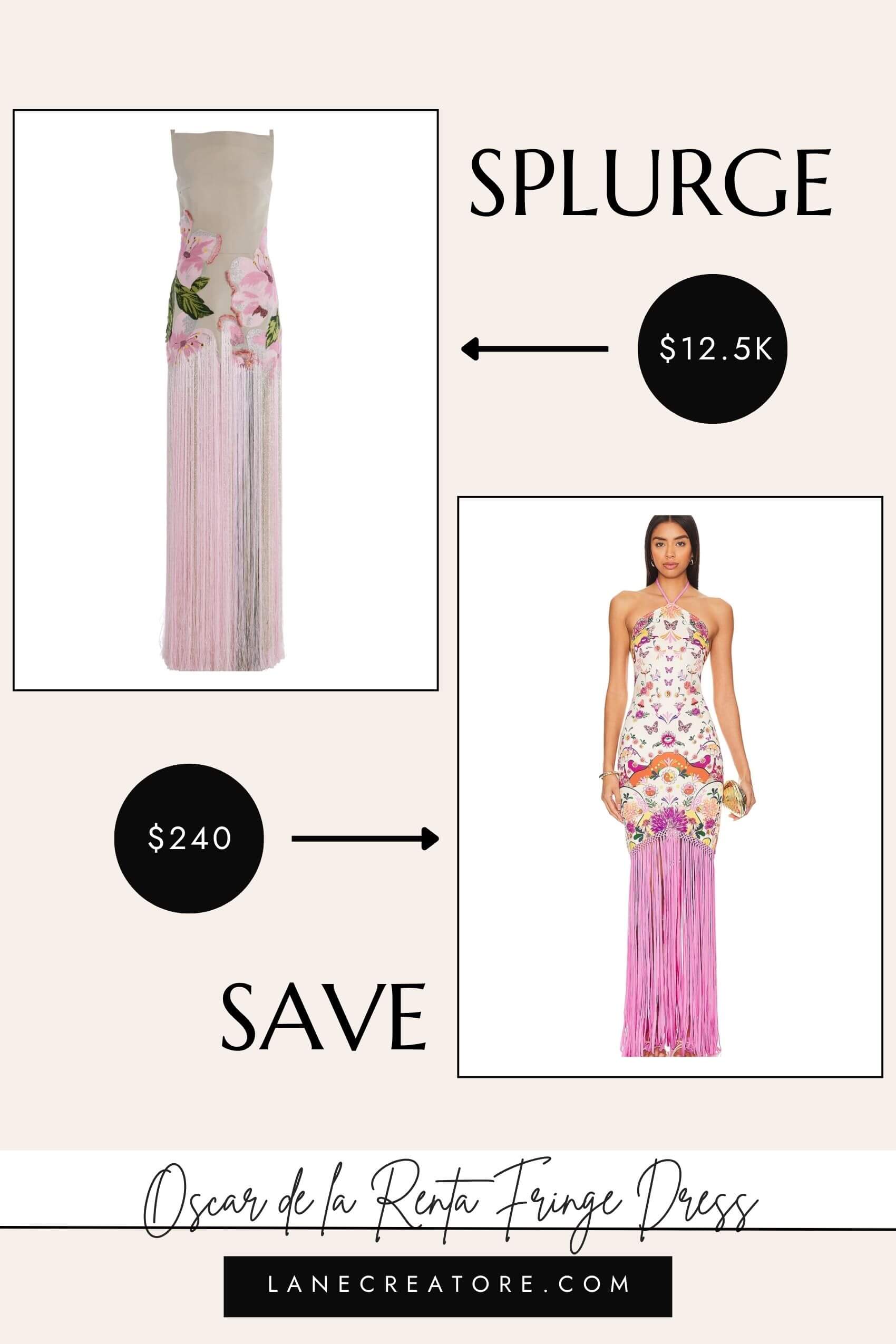 oscar de la renta fringe dress dupe