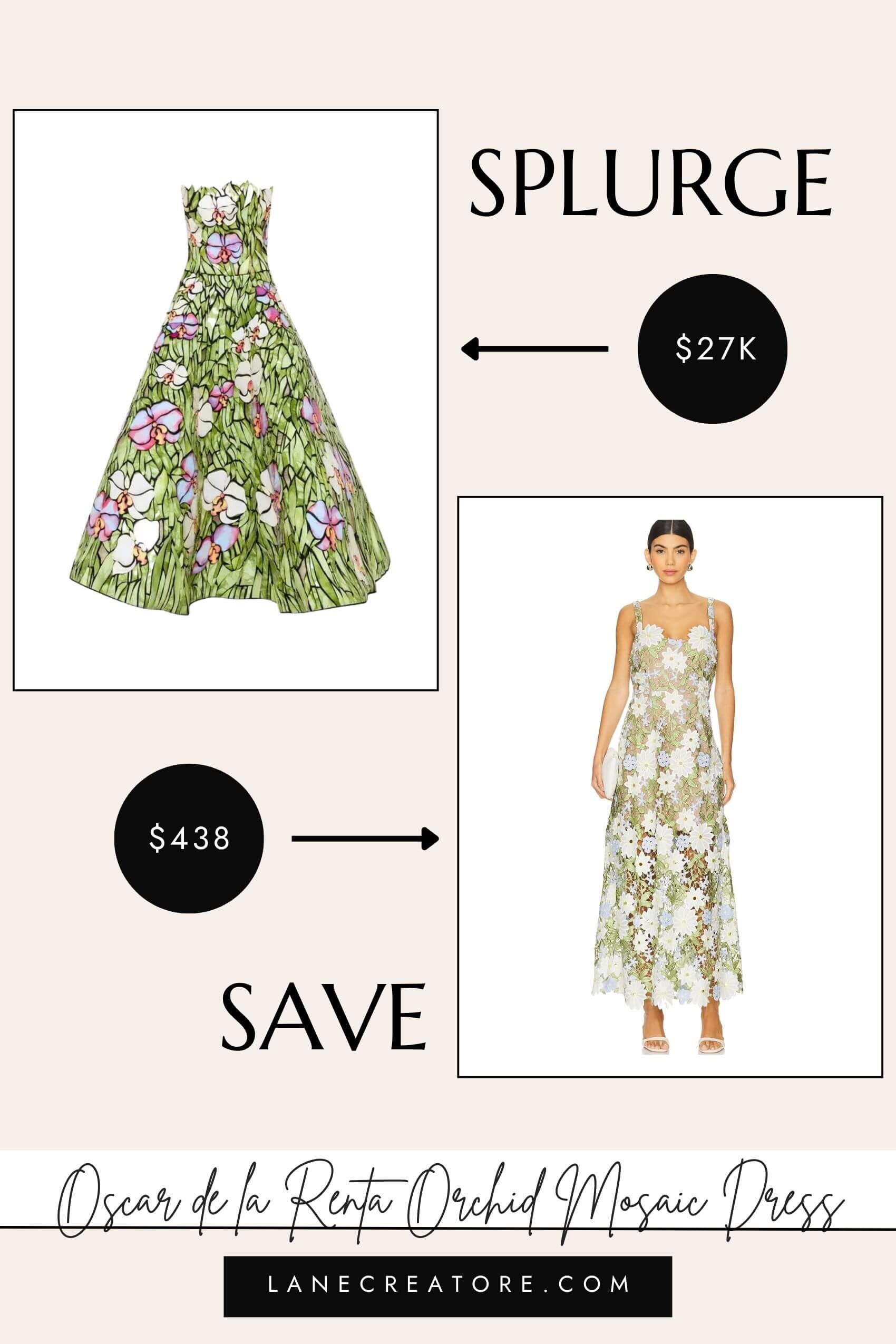 oscar de la renta mosaic dress dupe