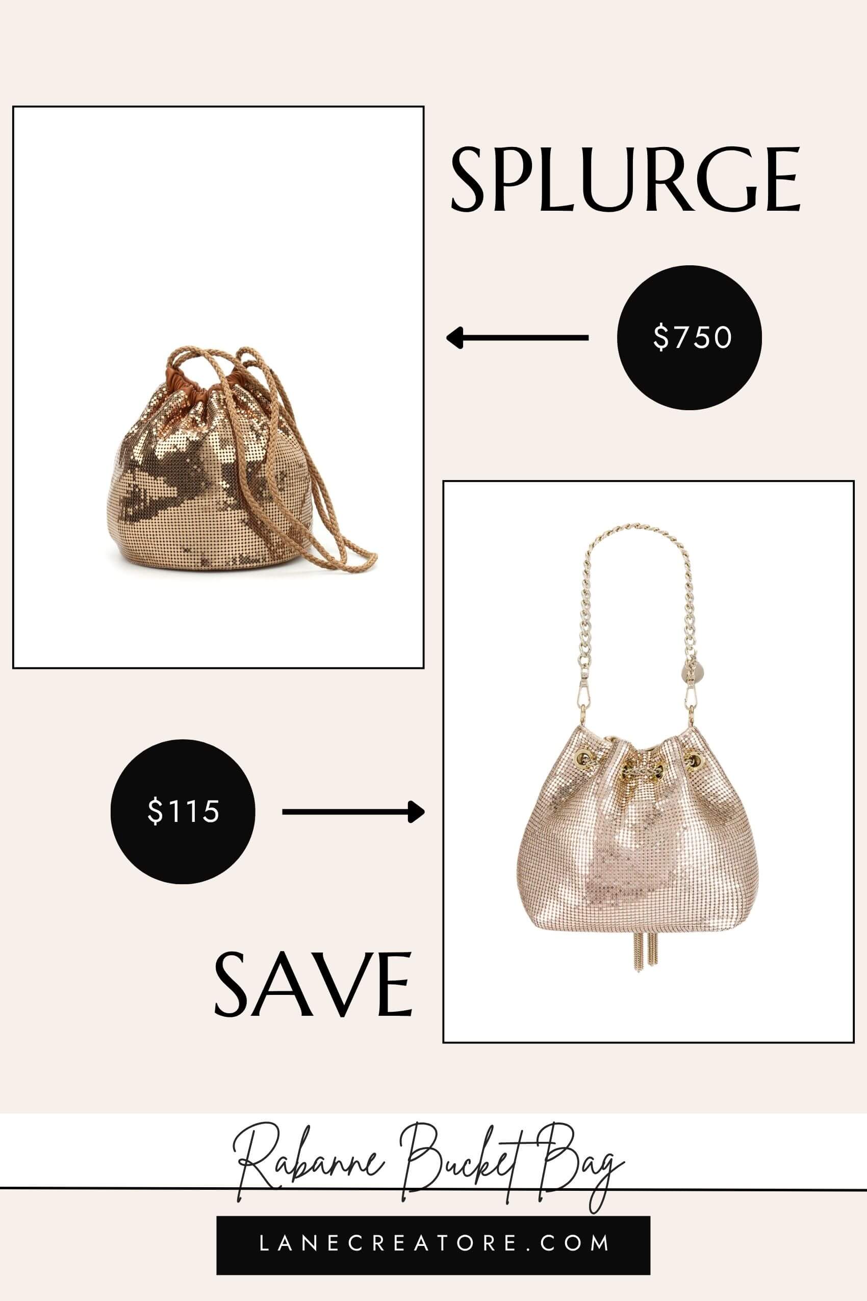 paco rabanne bucket bag dupe